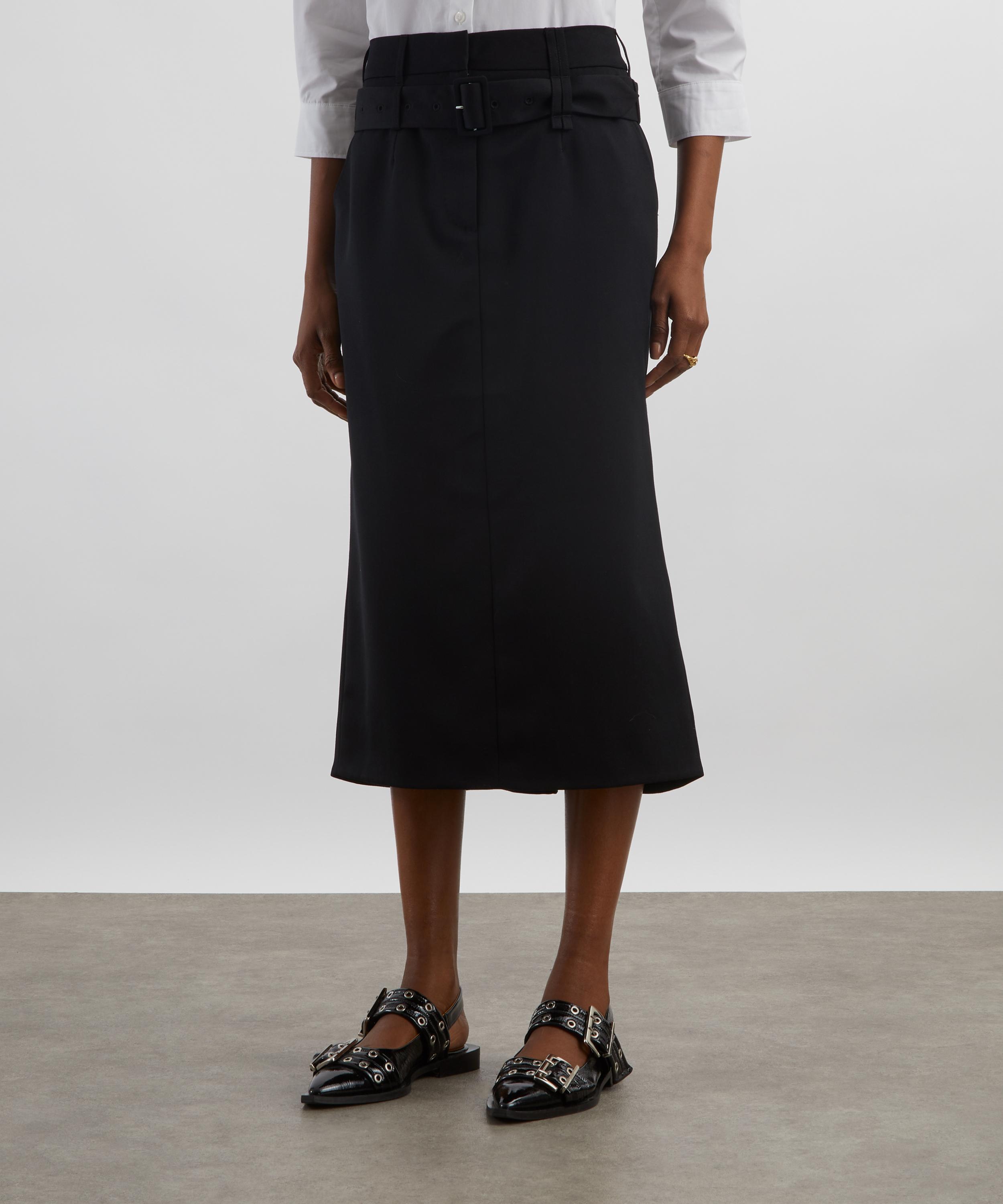 Simone Rocha - Black Multi Belt Loop Kick Back Skirt image number 2