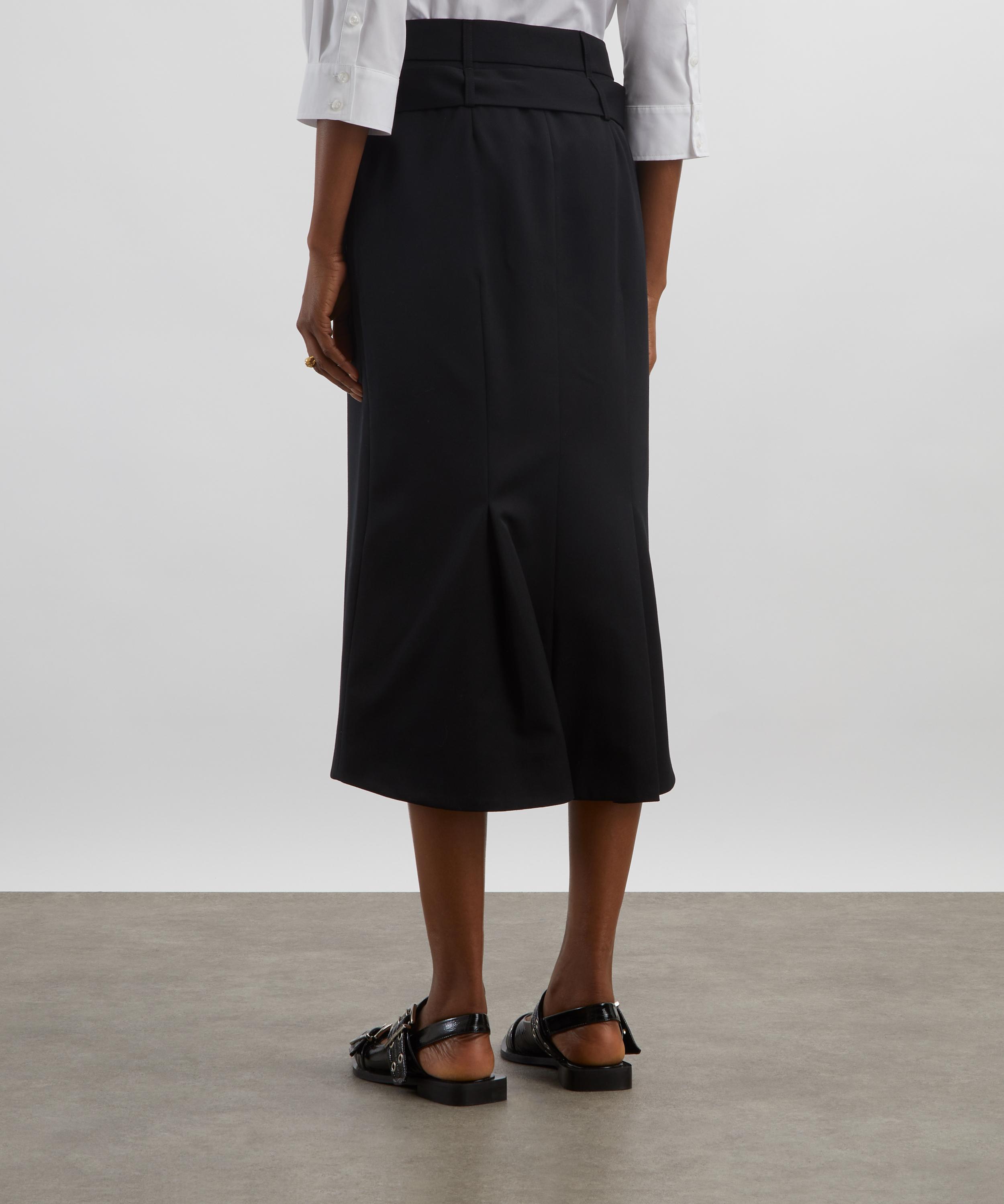 Simone Rocha - Black Multi Belt Loop Kick Back Skirt image number 3