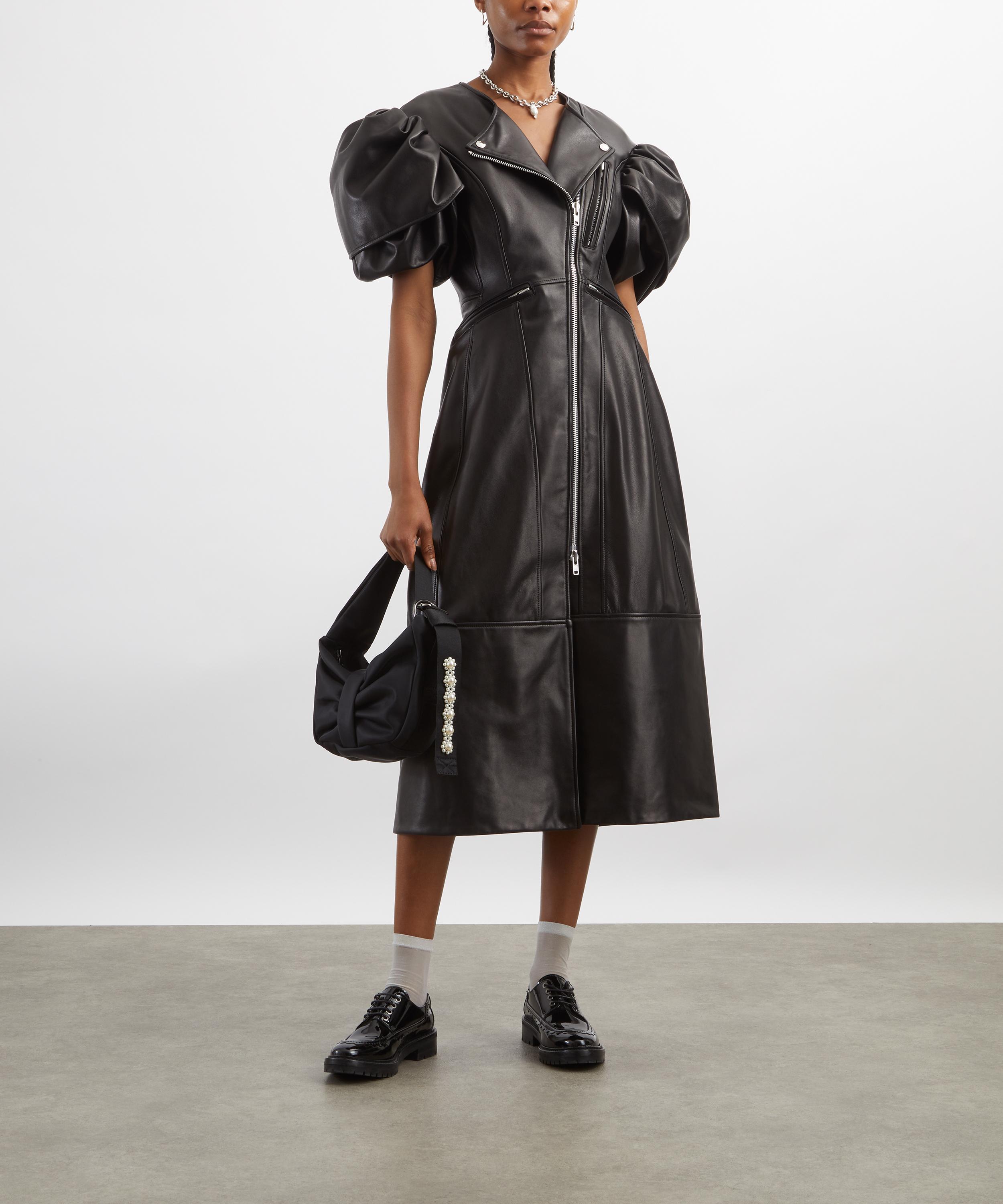 Simone Rocha - Sculpted Petal Sleeve Biker Dress image number 1