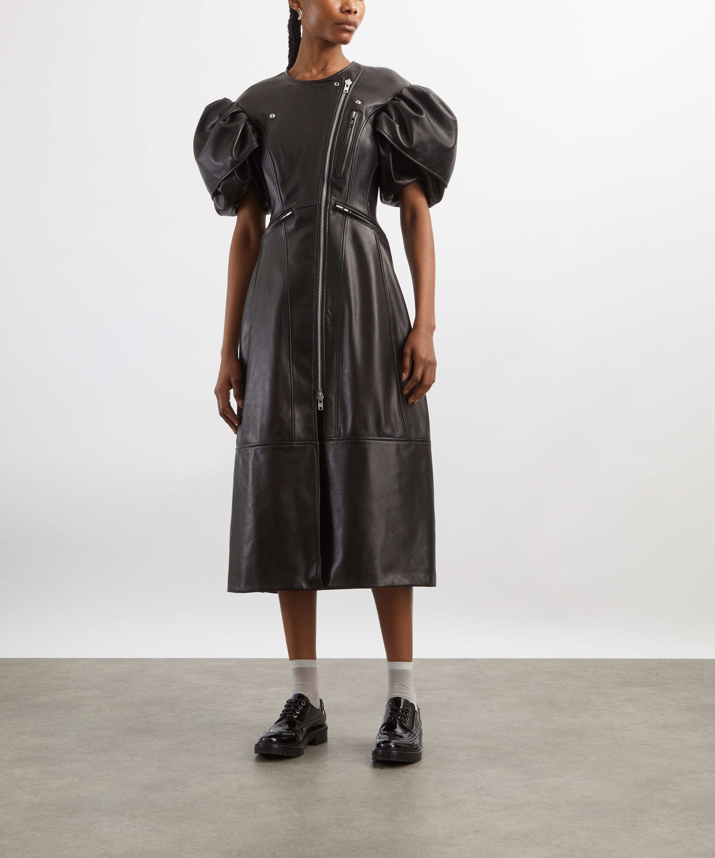 Simone Rocha - Sculpted Petal Sleeve Biker Dress image number 2