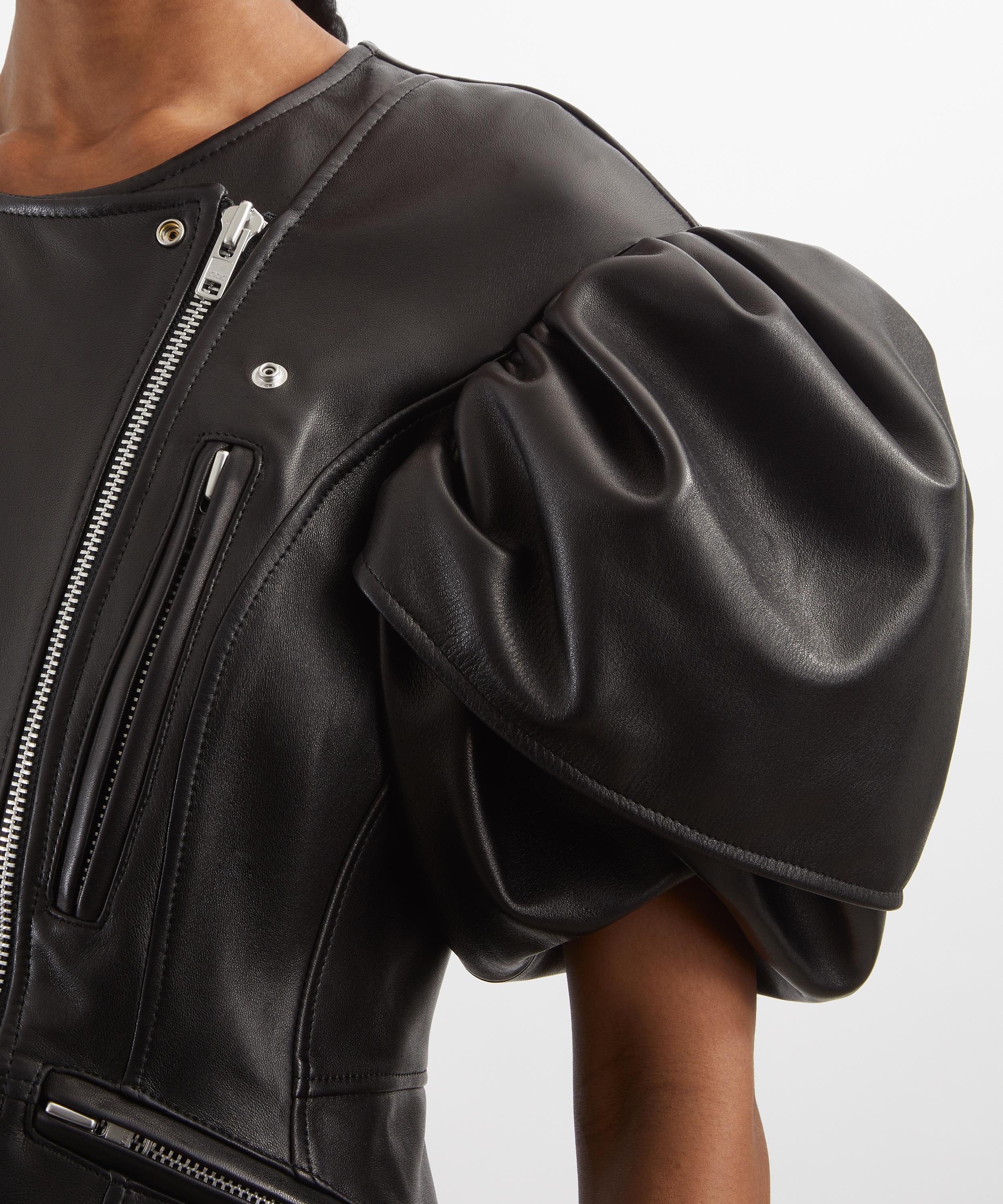 Simone Rocha - Sculpted Petal Sleeve Biker Dress image number 4