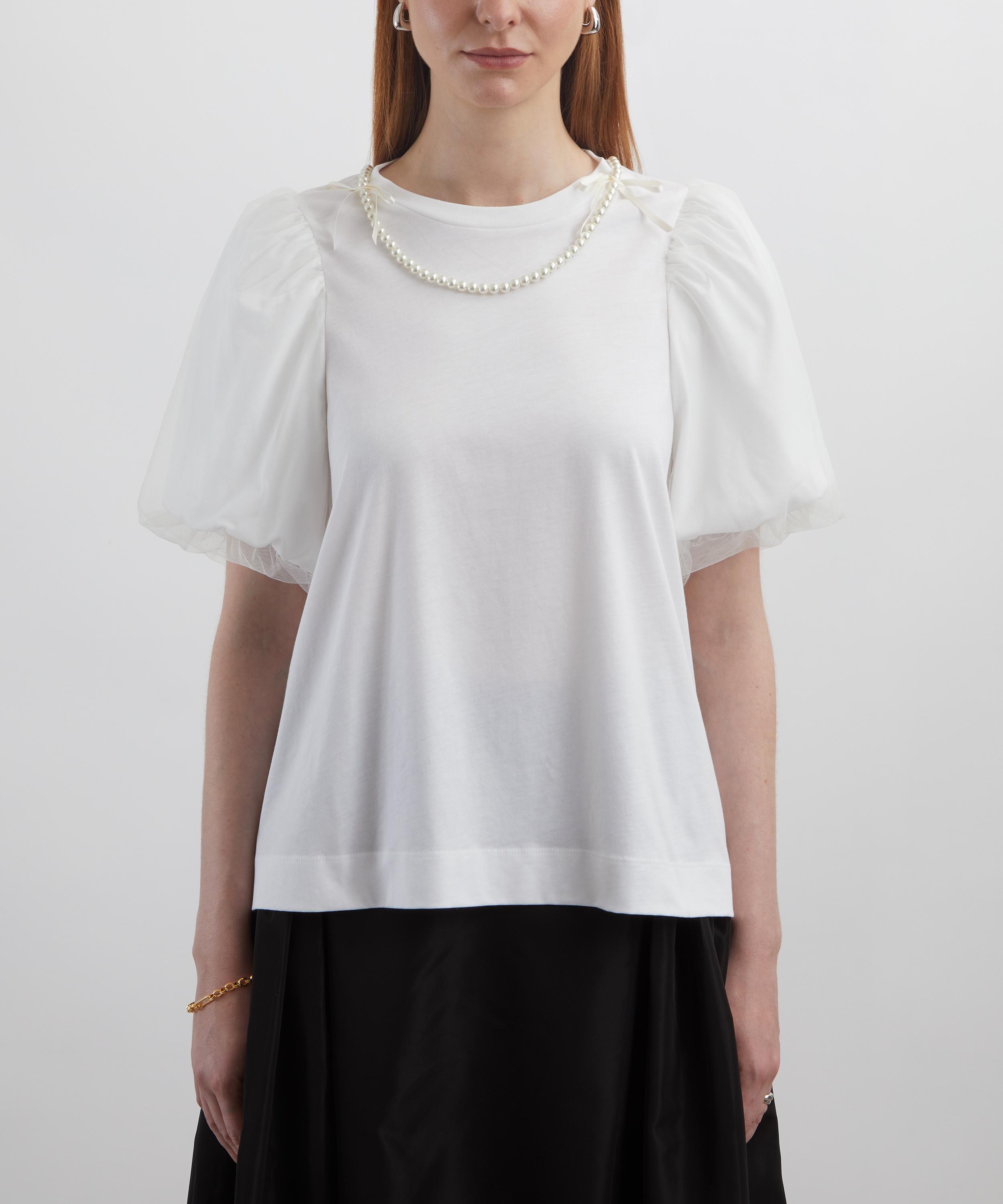 Simone Rocha -  Overlay Puff-Sleeve Pearl T-Shirt image number 2