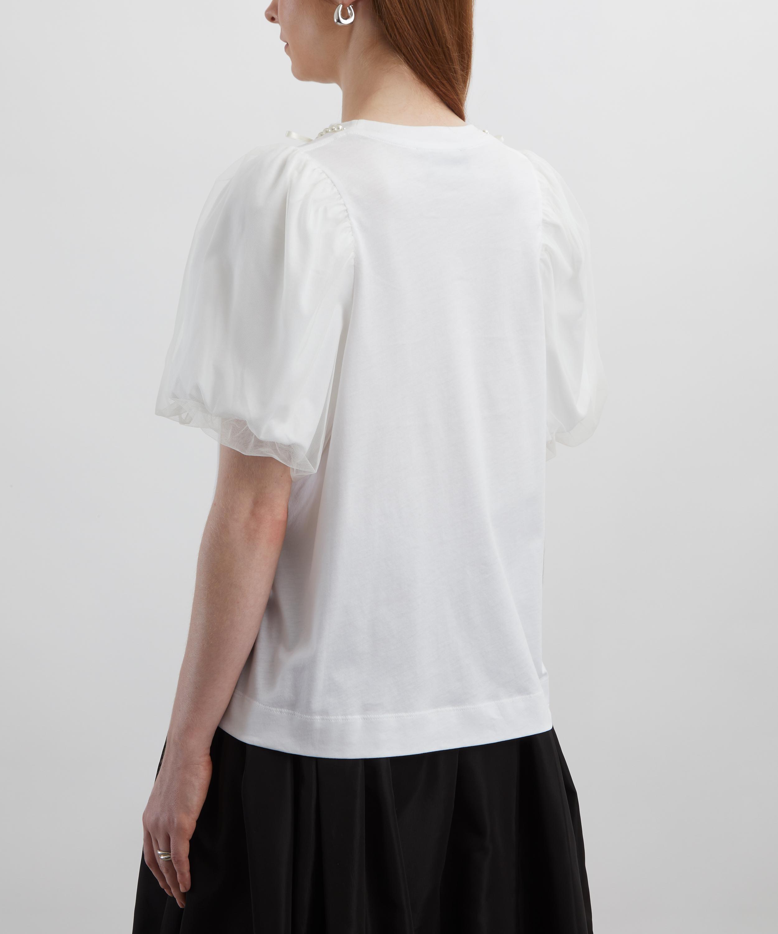 Simone Rocha -  Overlay Puff-Sleeve Pearl T-Shirt image number 3