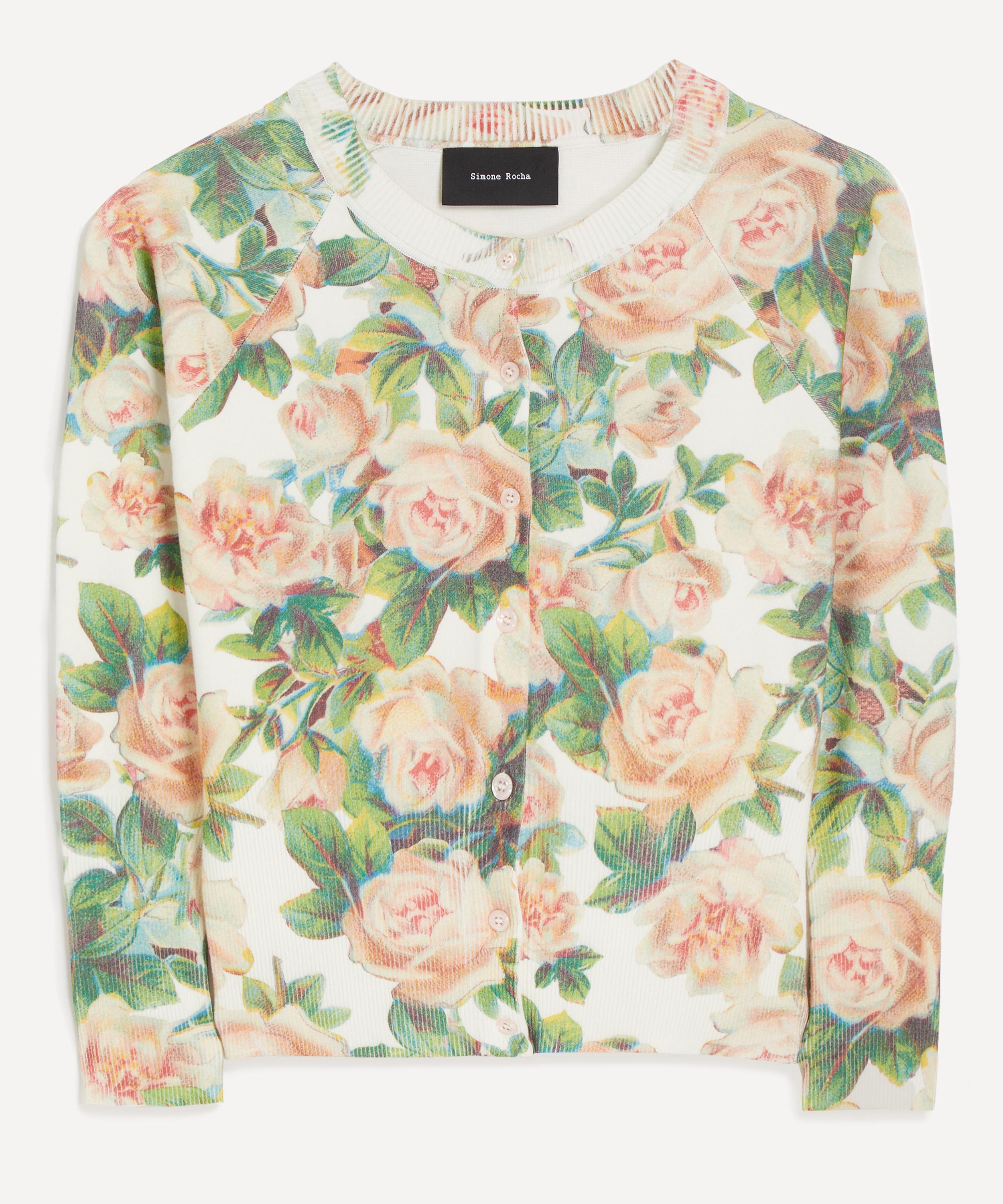 Simone Rocha - Rose Shrunken Floral Cardigan