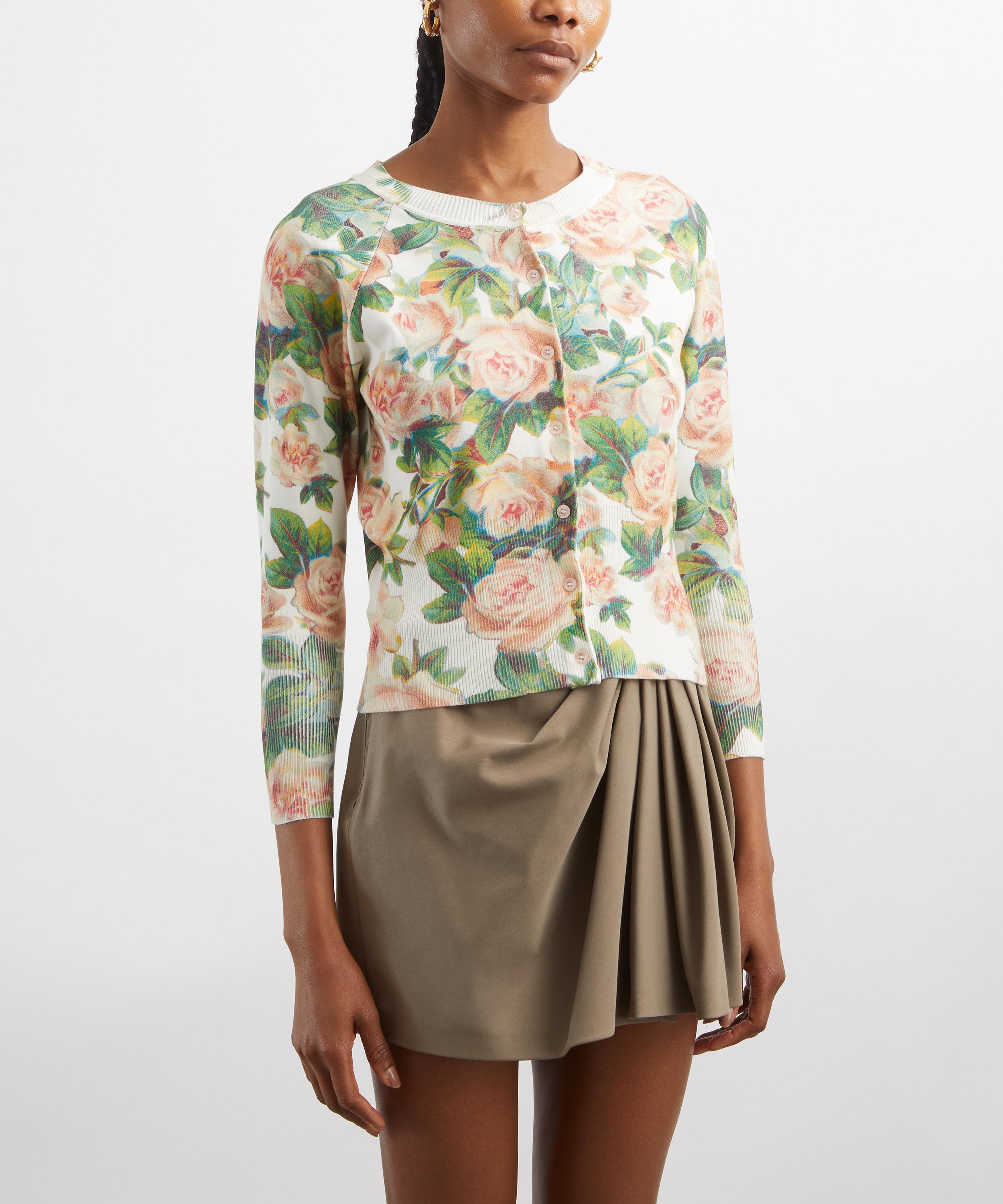 Simone Rocha - Rose Shrunken Floral Cardigan image number 2