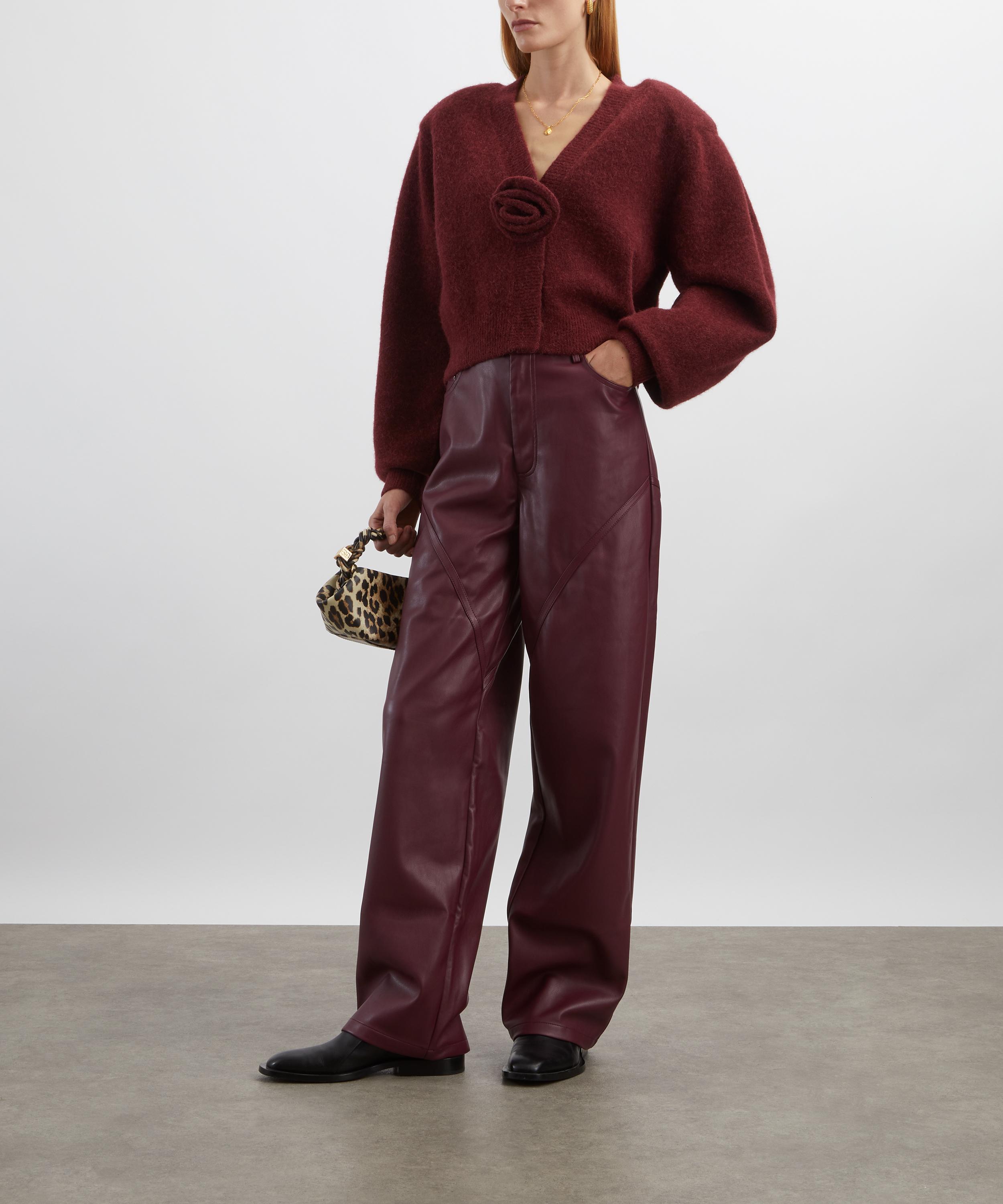 ROTATE Birger Christensen - Bordeaux Mid-Waisted Piping Trousers image number 1