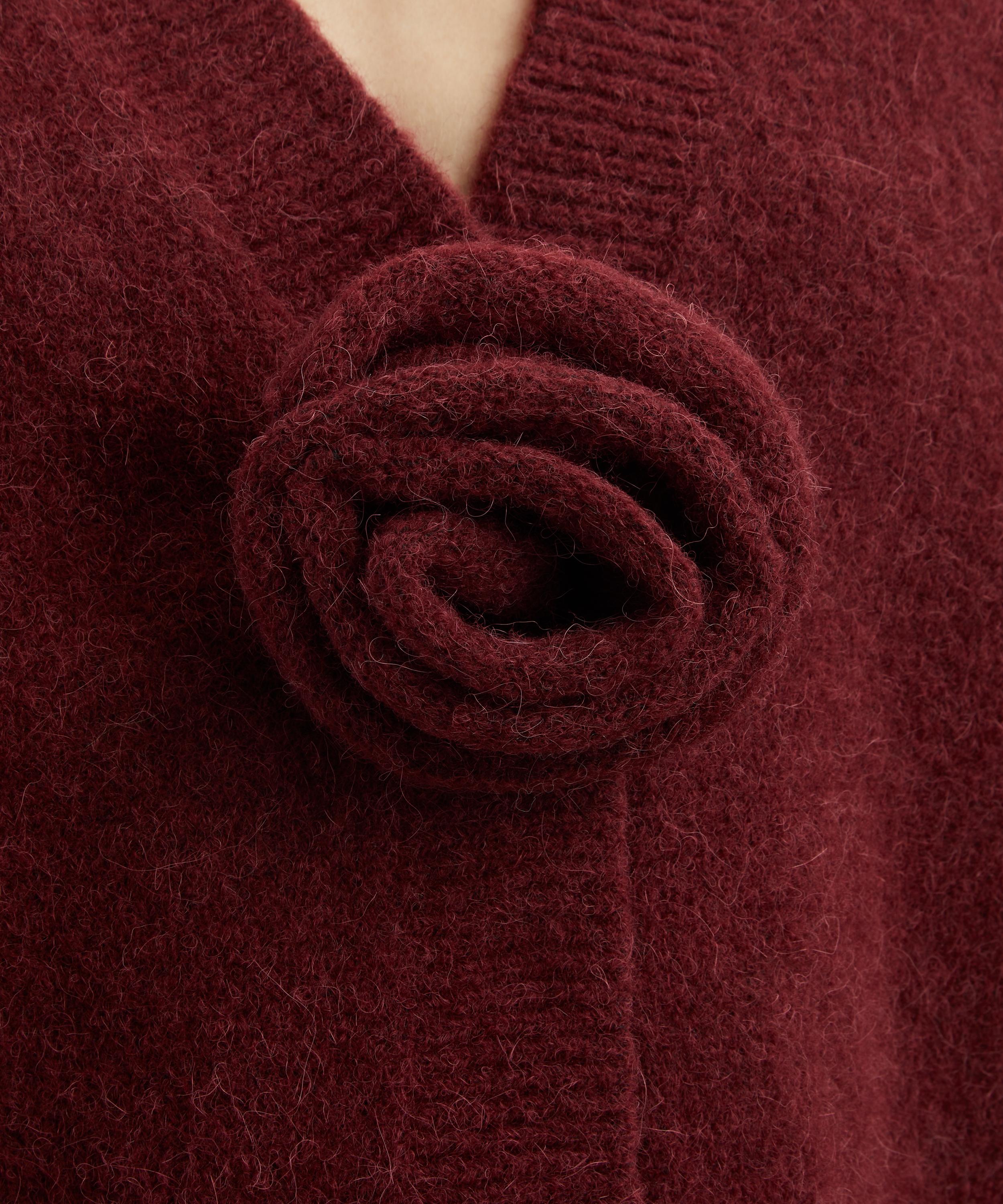 ROTATE Birger Christensen - Bordeaux Knit Puff-Sleeve Cardigan image number 4