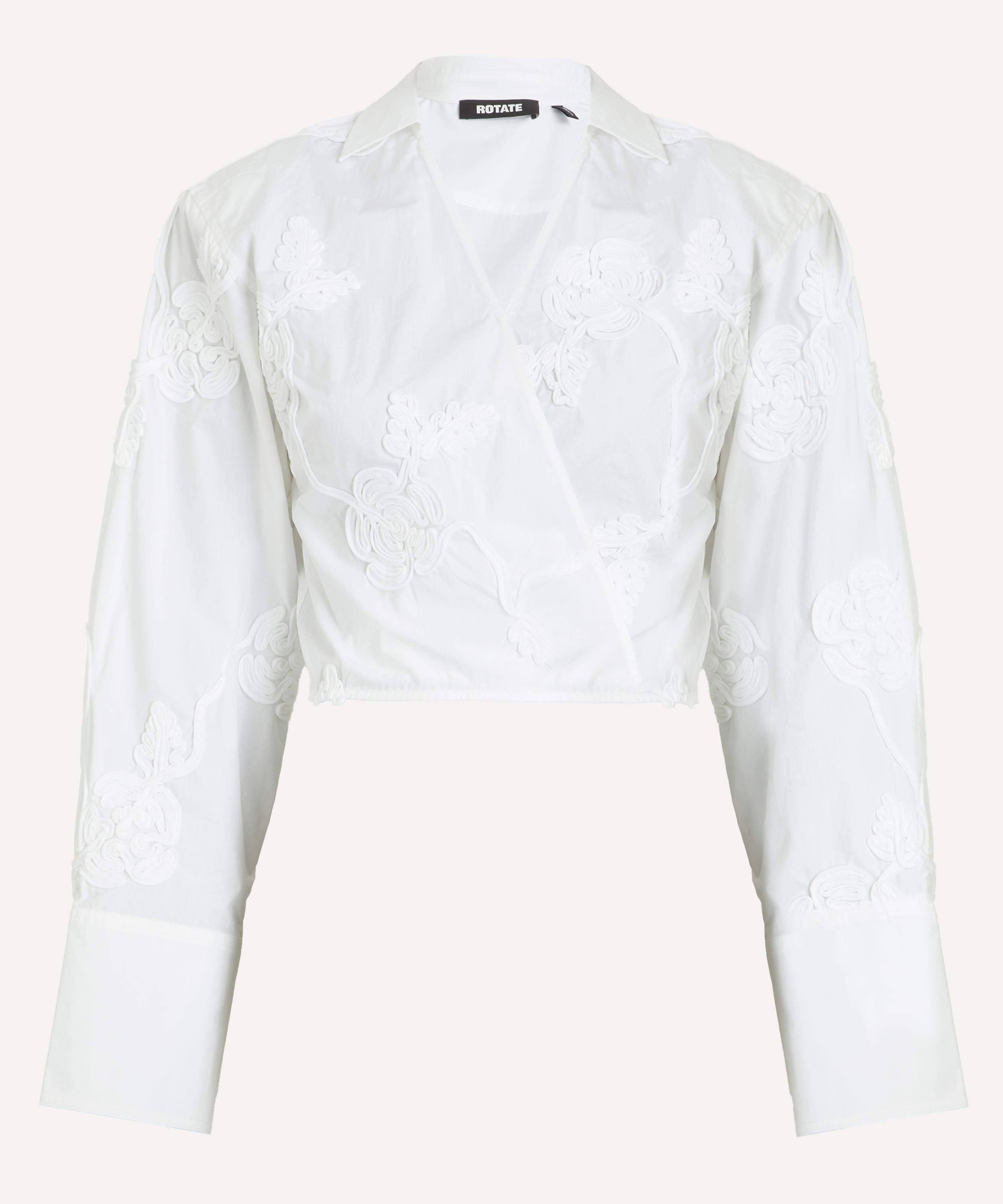 ROTATE Birger Christensen - Bright White Flower Wrap Shirt image number 0