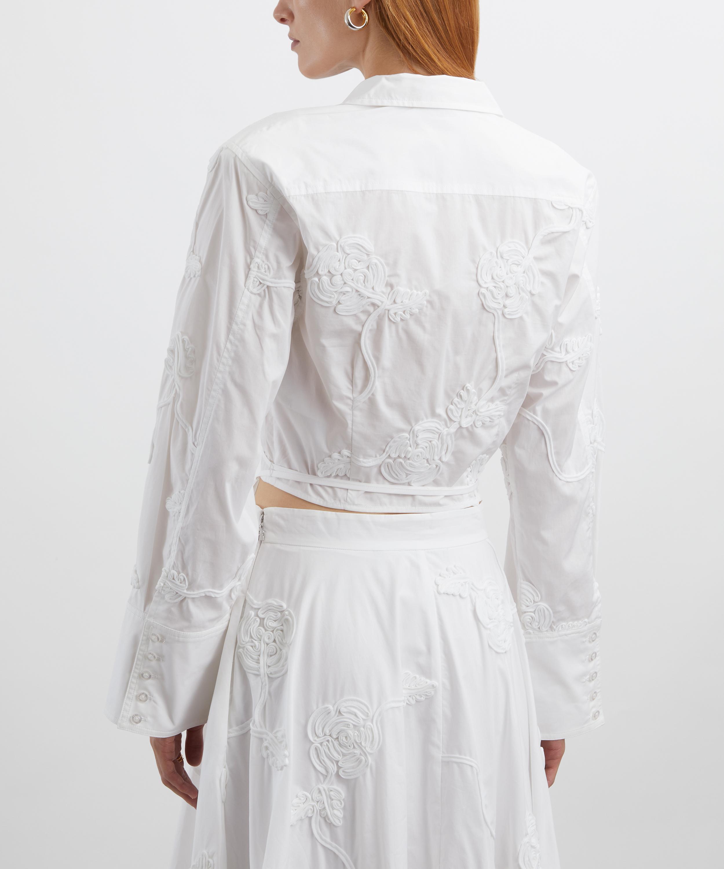 ROTATE Birger Christensen - Bright White Flower Wrap Shirt image number 3