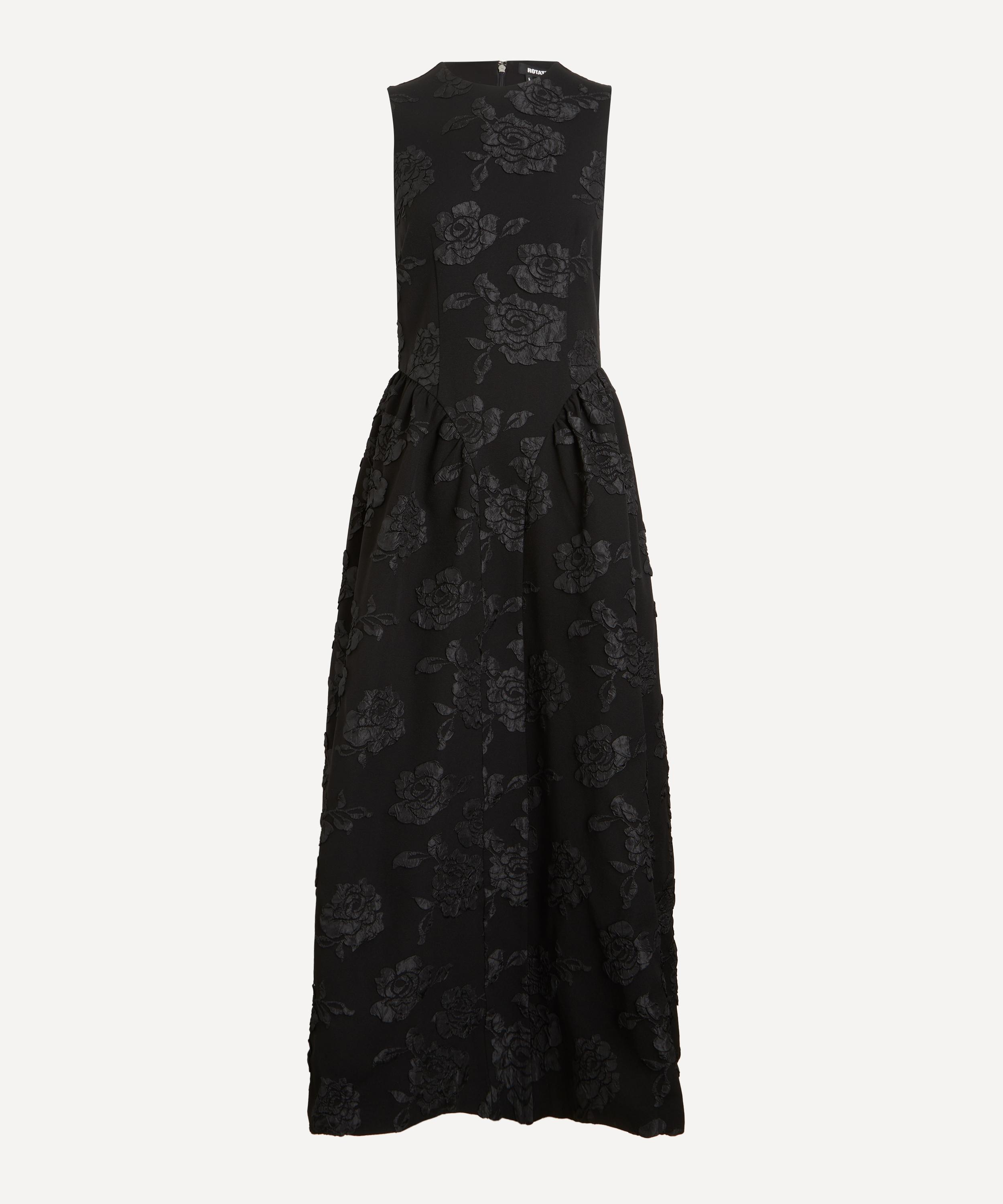 ROTATE Birger Christensen - Black Jacquard Midi Dress image number 0