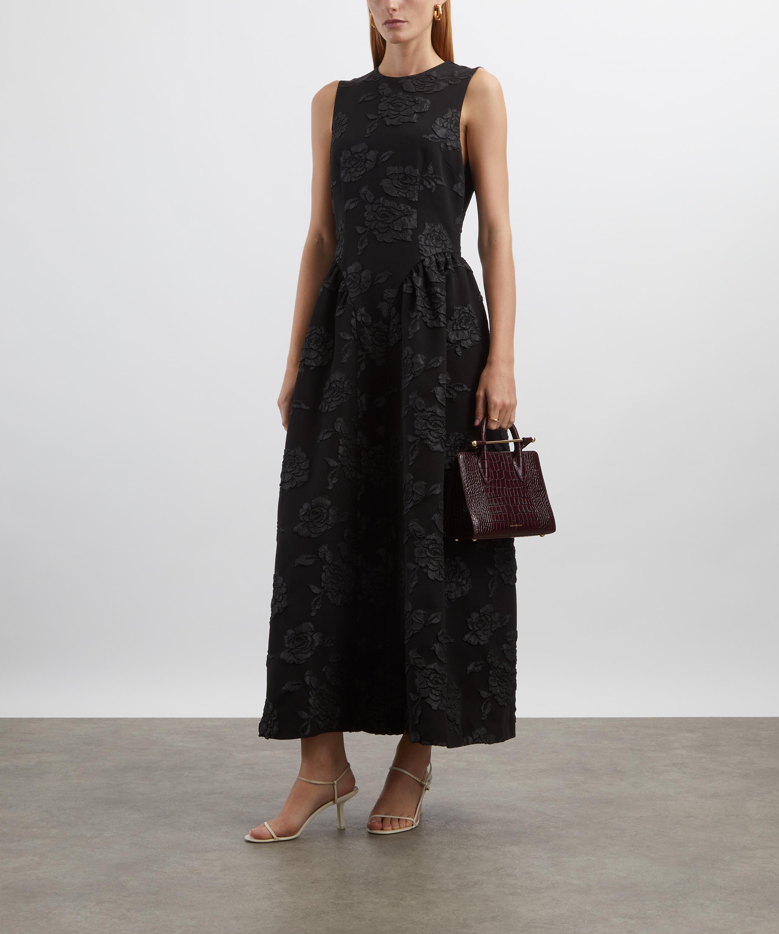 ROTATE Birger Christensen - Black Jacquard Midi Dress image number 1