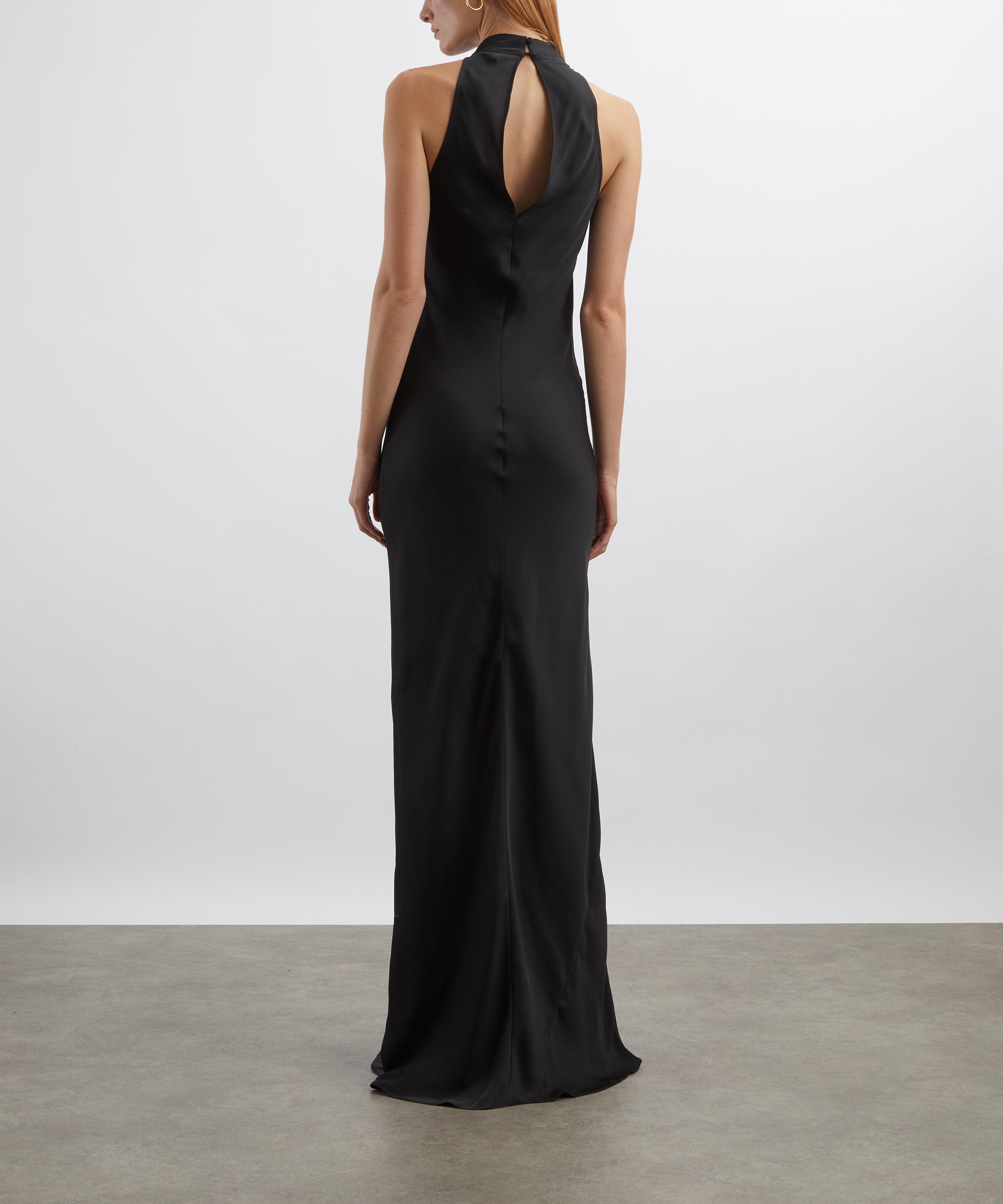 ROTATE Birger Christensen - Black Satin Maxi Dress image number 3
