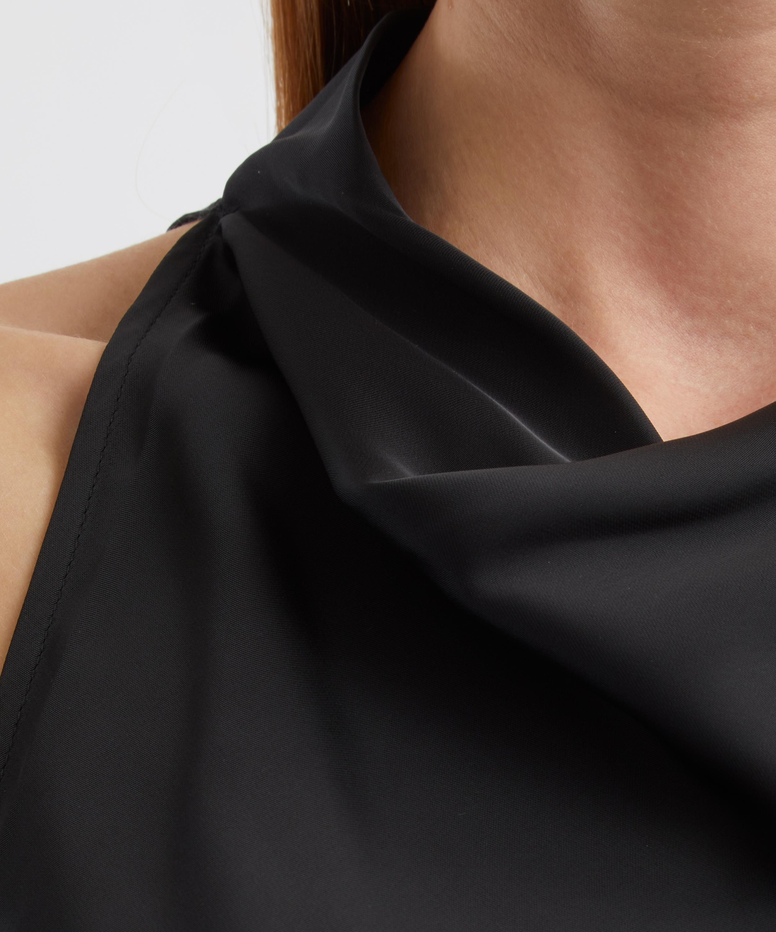 ROTATE Birger Christensen - Black Satin Maxi Dress image number 4