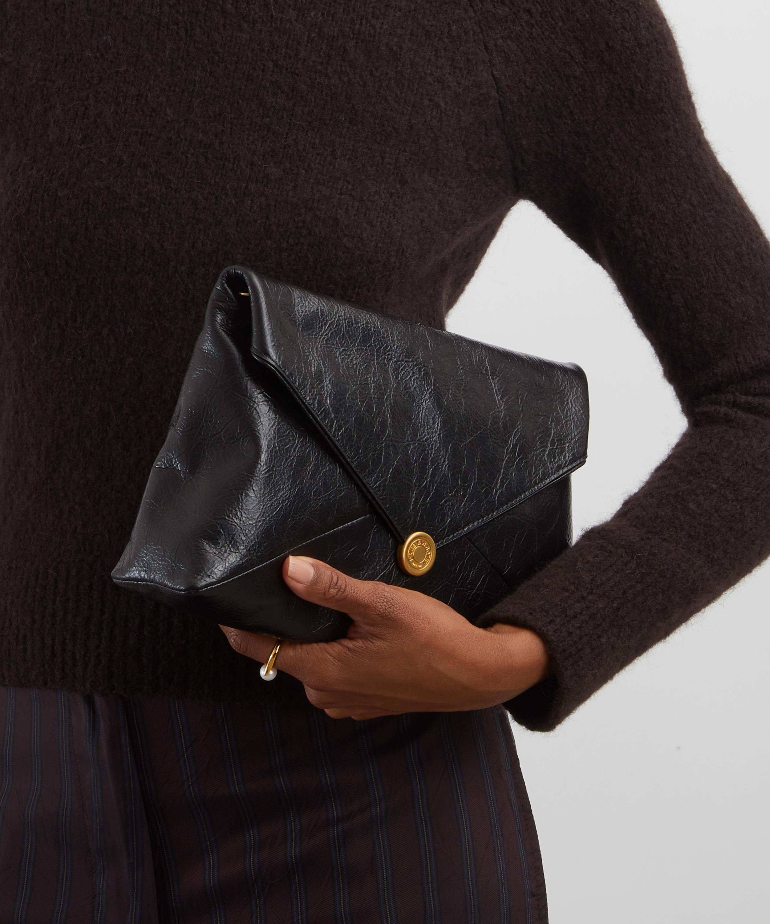 Dries Van Noten - Textured Leather Envelope Shoulder Bag image number 1