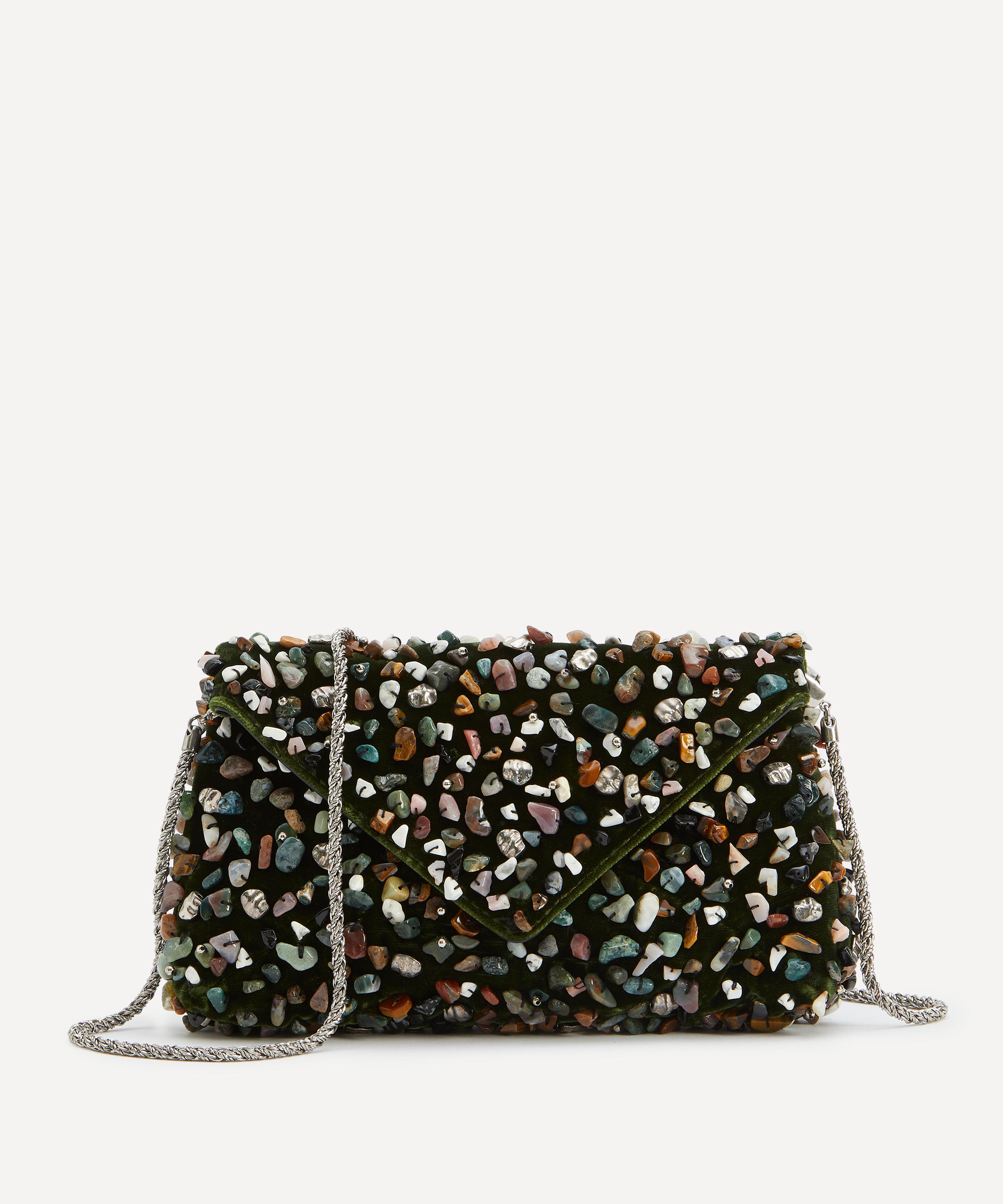 Dries Van Noten - Embellished Envelope Clutch in Olive