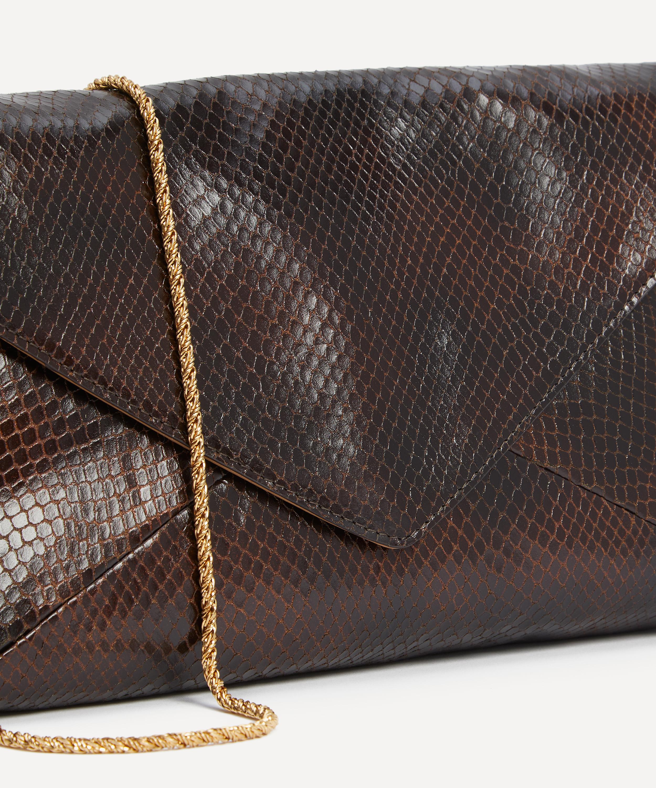 Dries Van Noten Snakeskin Leather Clutch Bag | Liberty