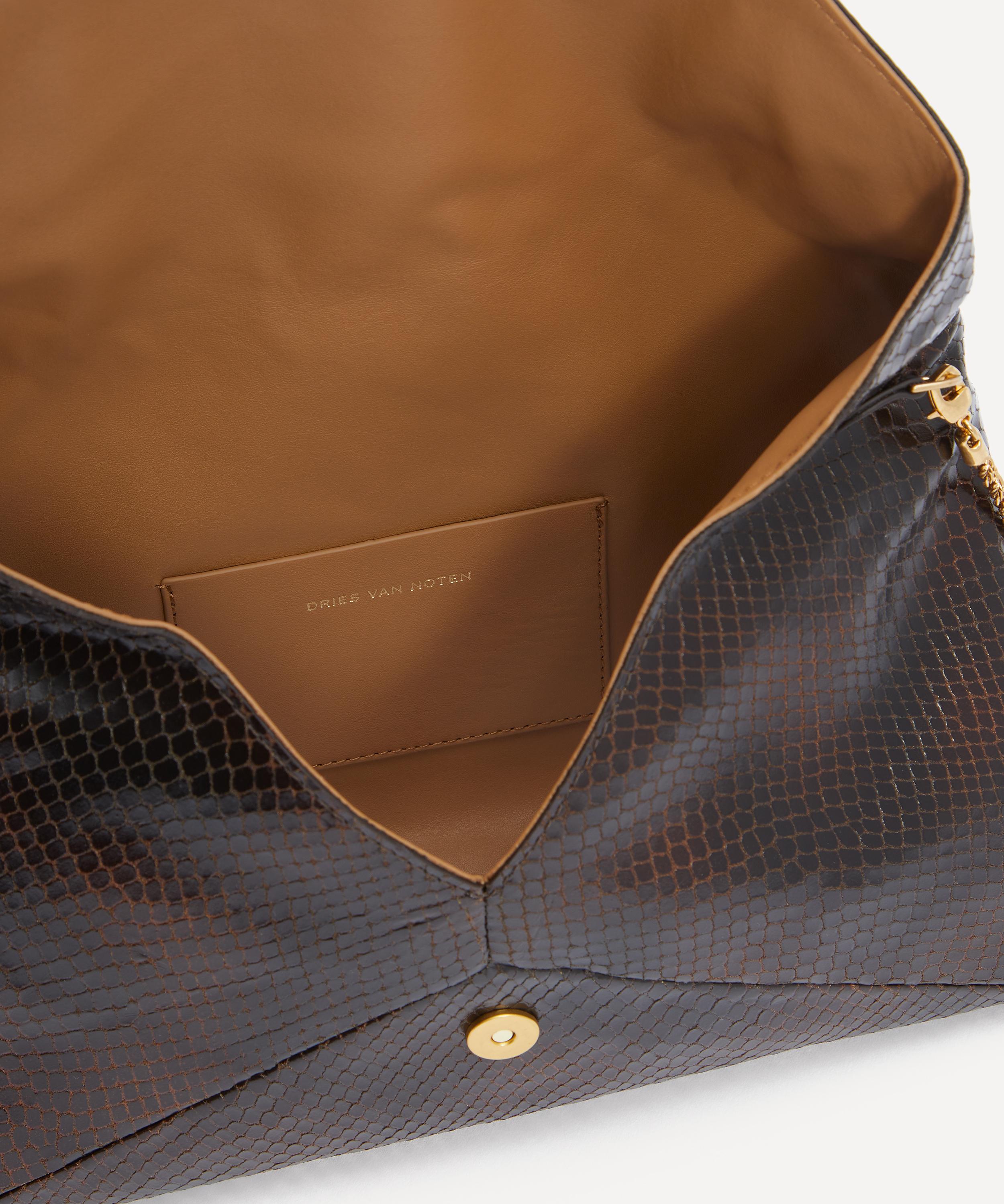 Dries Van Noten - Snakeskin Leather Clutch Bag image number 5