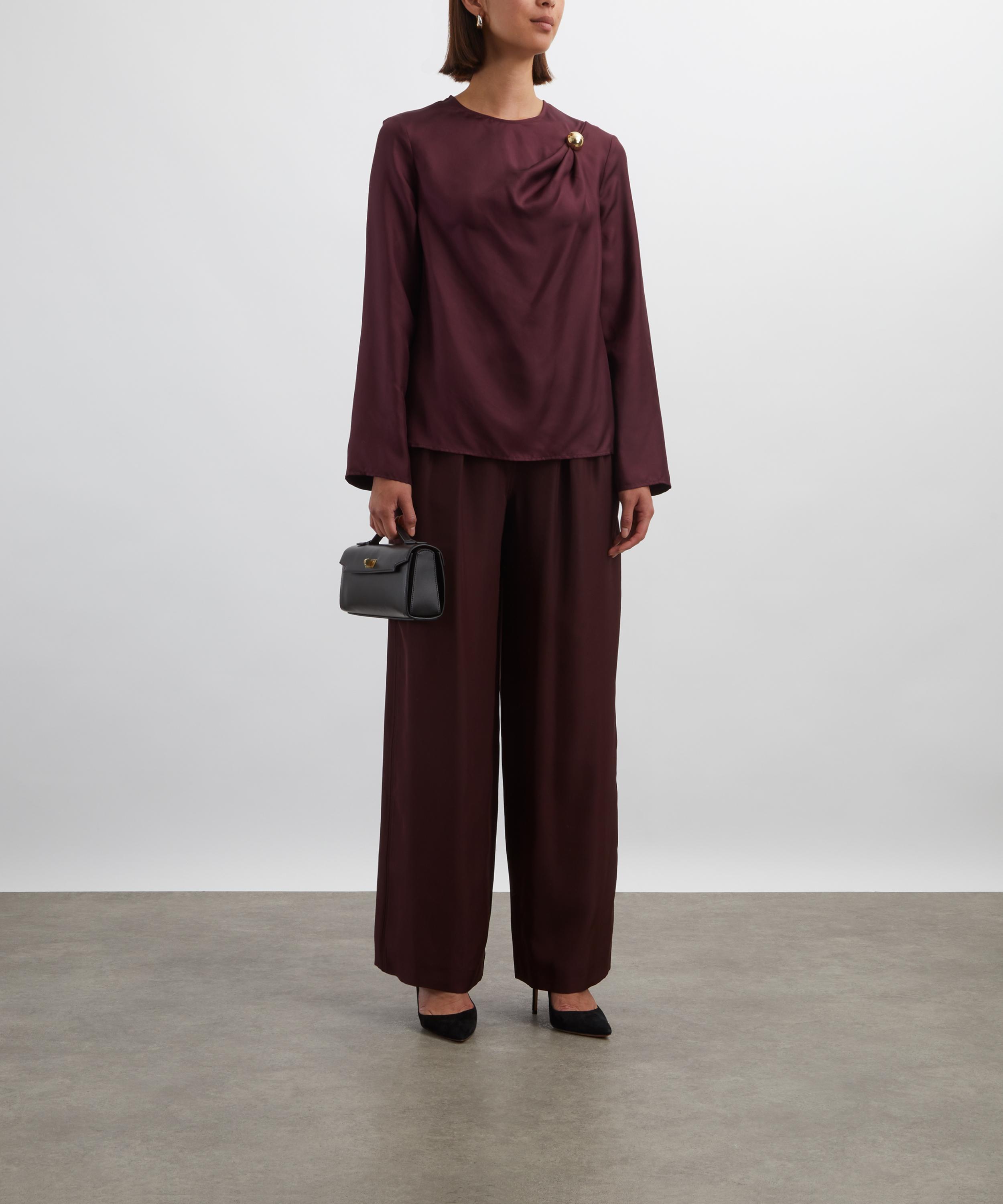 Loulou Studio - Azae Draped Silk-Twill Top image number 1
