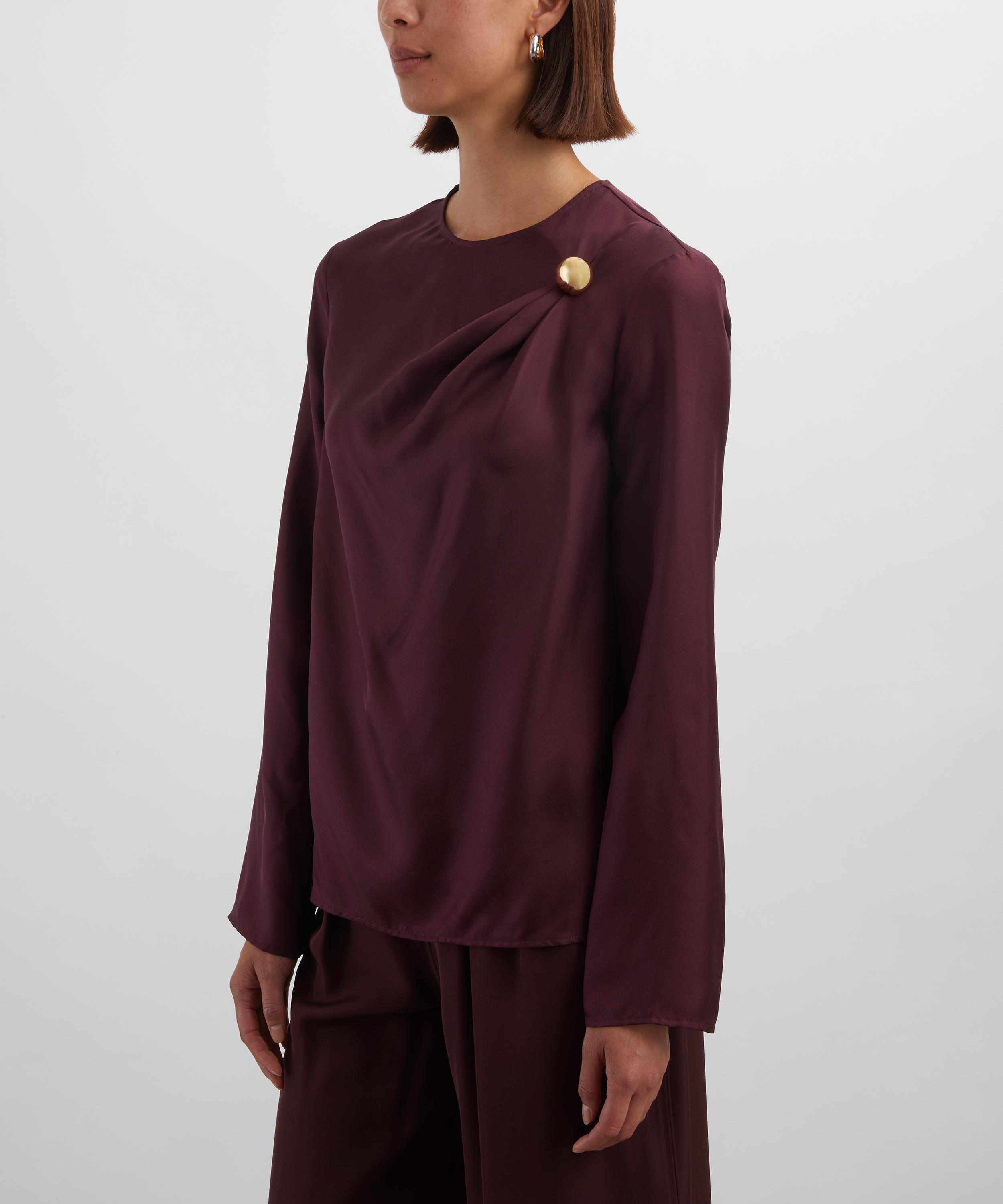 Loulou Studio - Azae Draped Silk-Twill Top image number 2