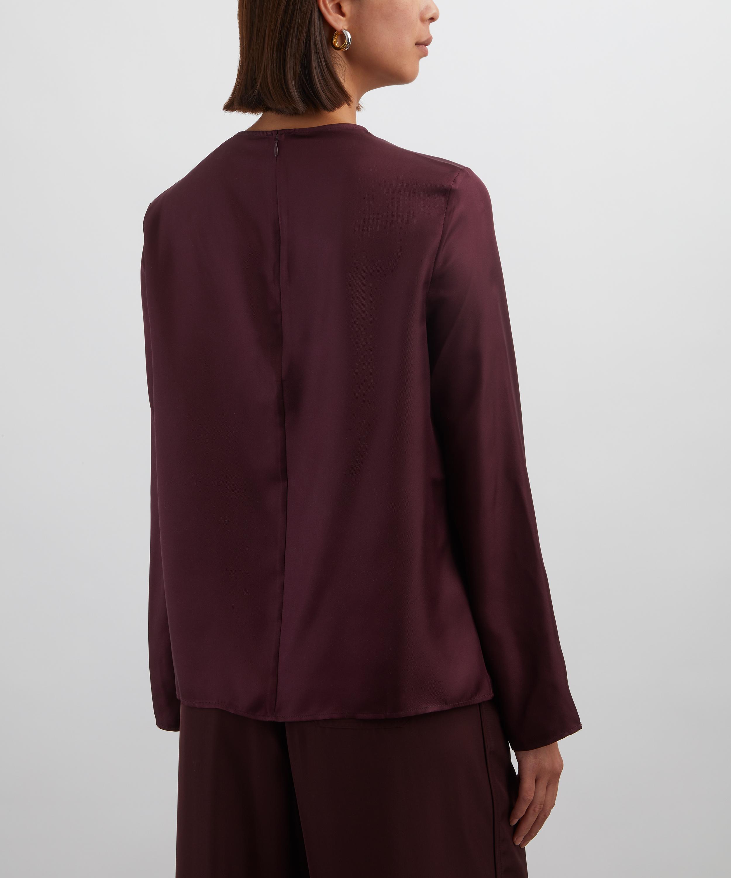 Loulou Studio - Azae Draped Silk-Twill Top image number 3