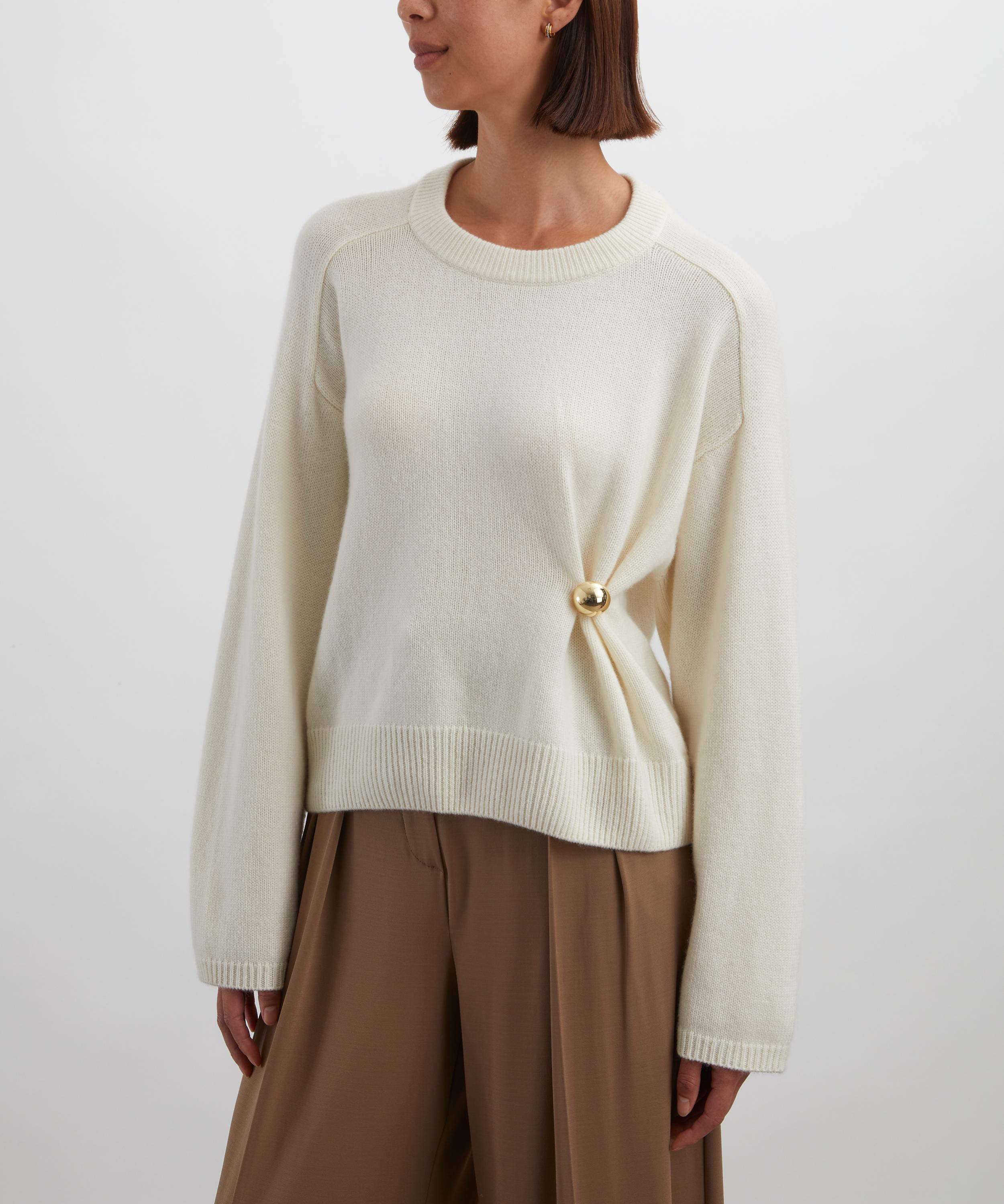 Loulou Studio - Bill Metal Ornament Cashmere Jumper image number 2