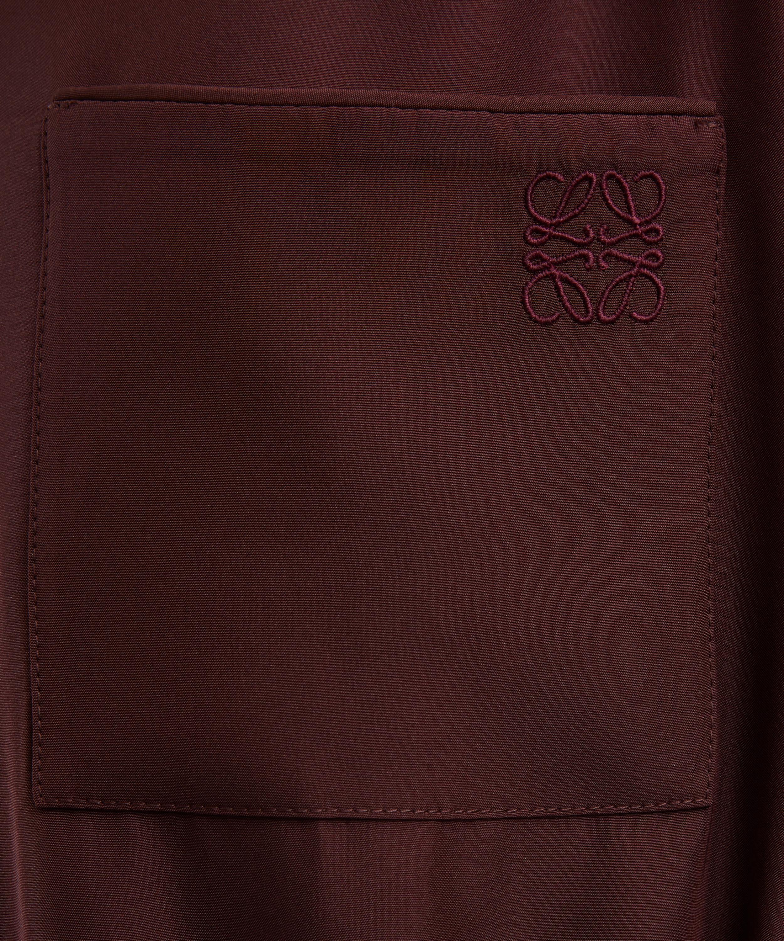 Loewe - Burgundy Belted Silk Blouse image number 4