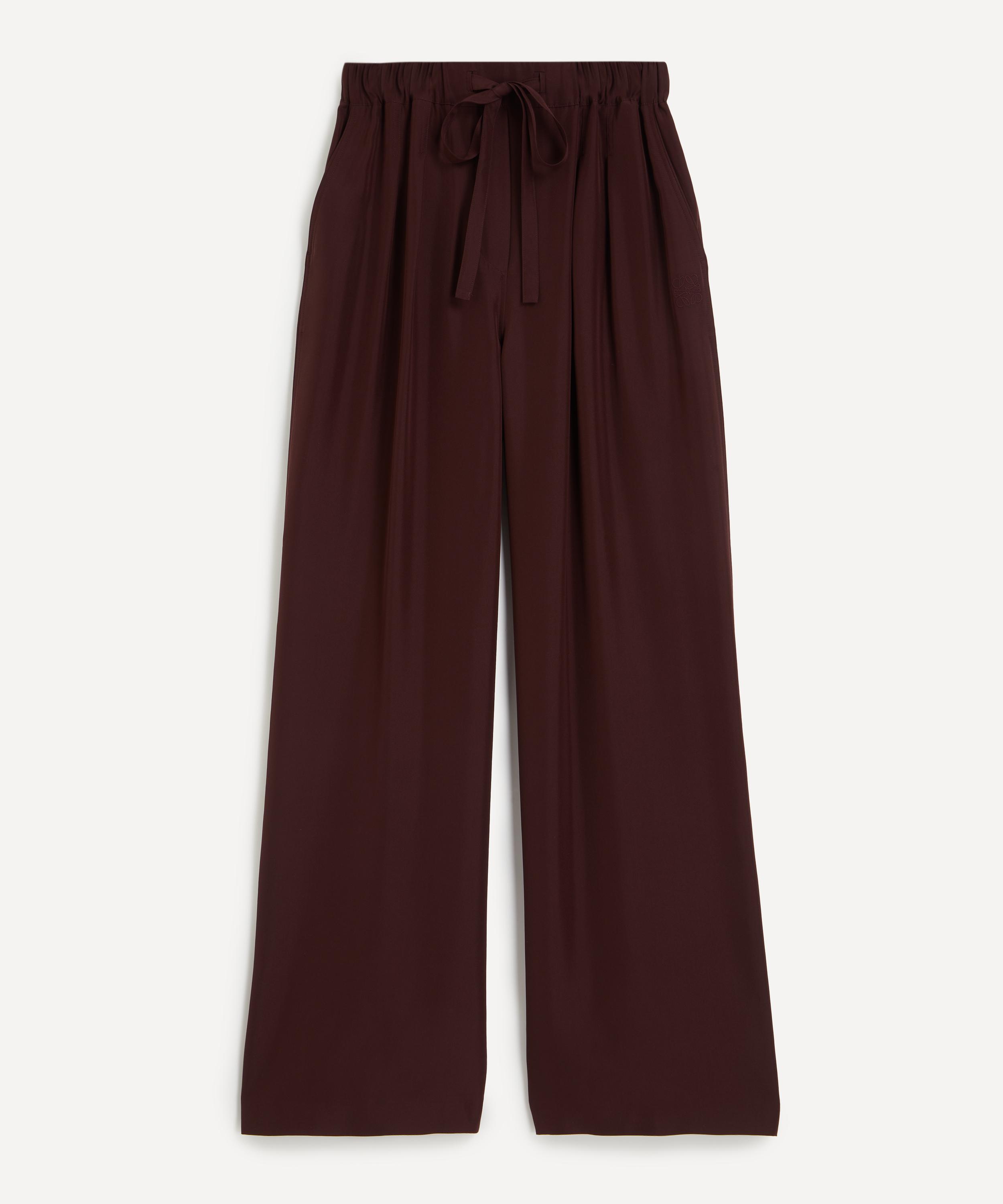 Loewe - Burgundy Silk Pyjama Trousers image number 0