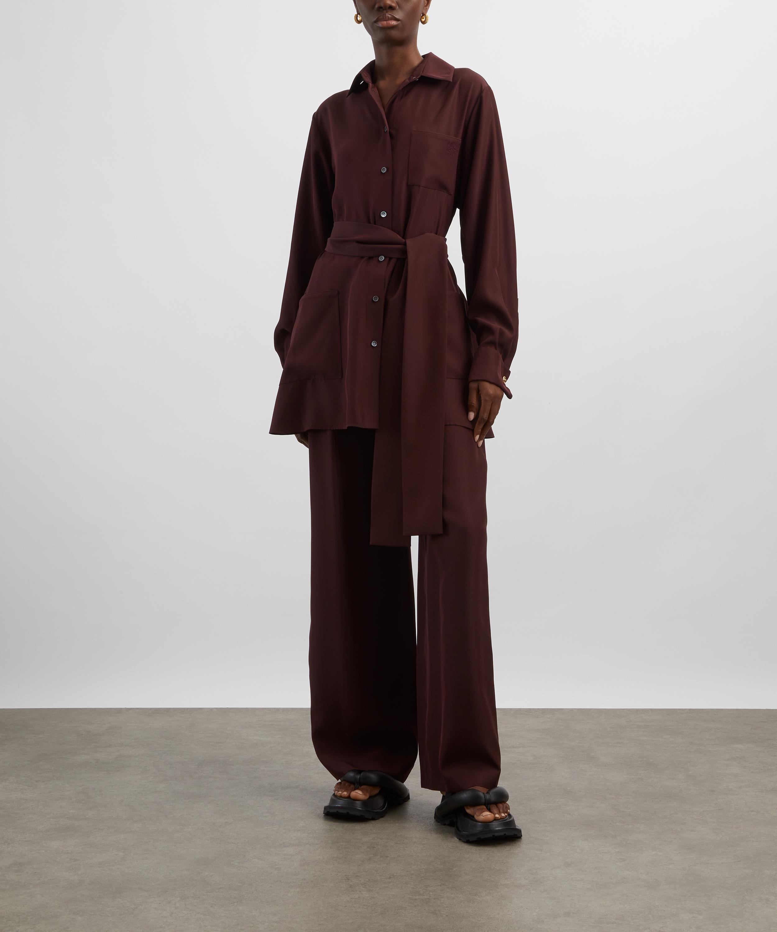 Loewe - Burgundy Silk Pyjama Trousers image number 1