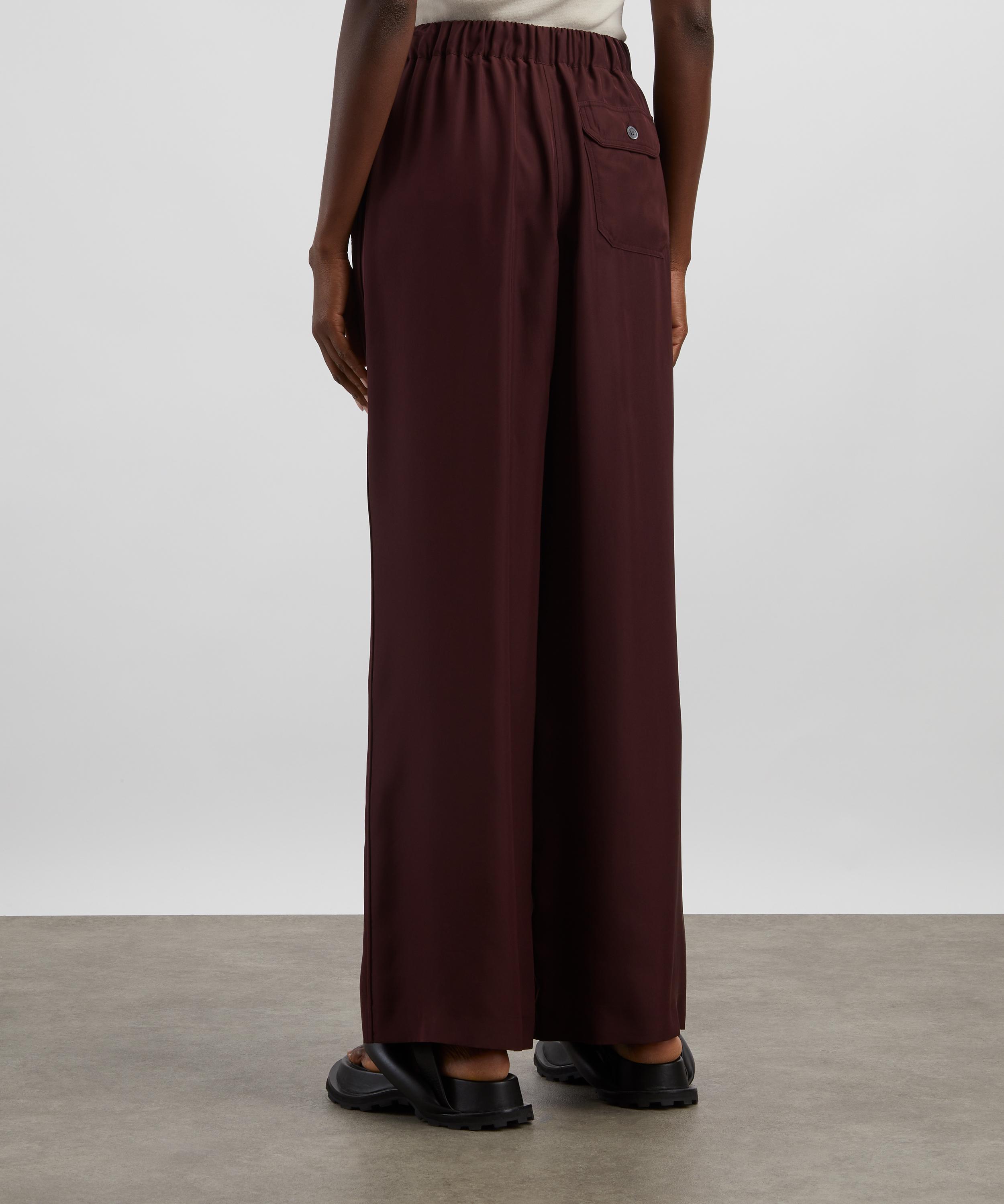 Loewe - Burgundy Silk Pyjama Trousers image number 3