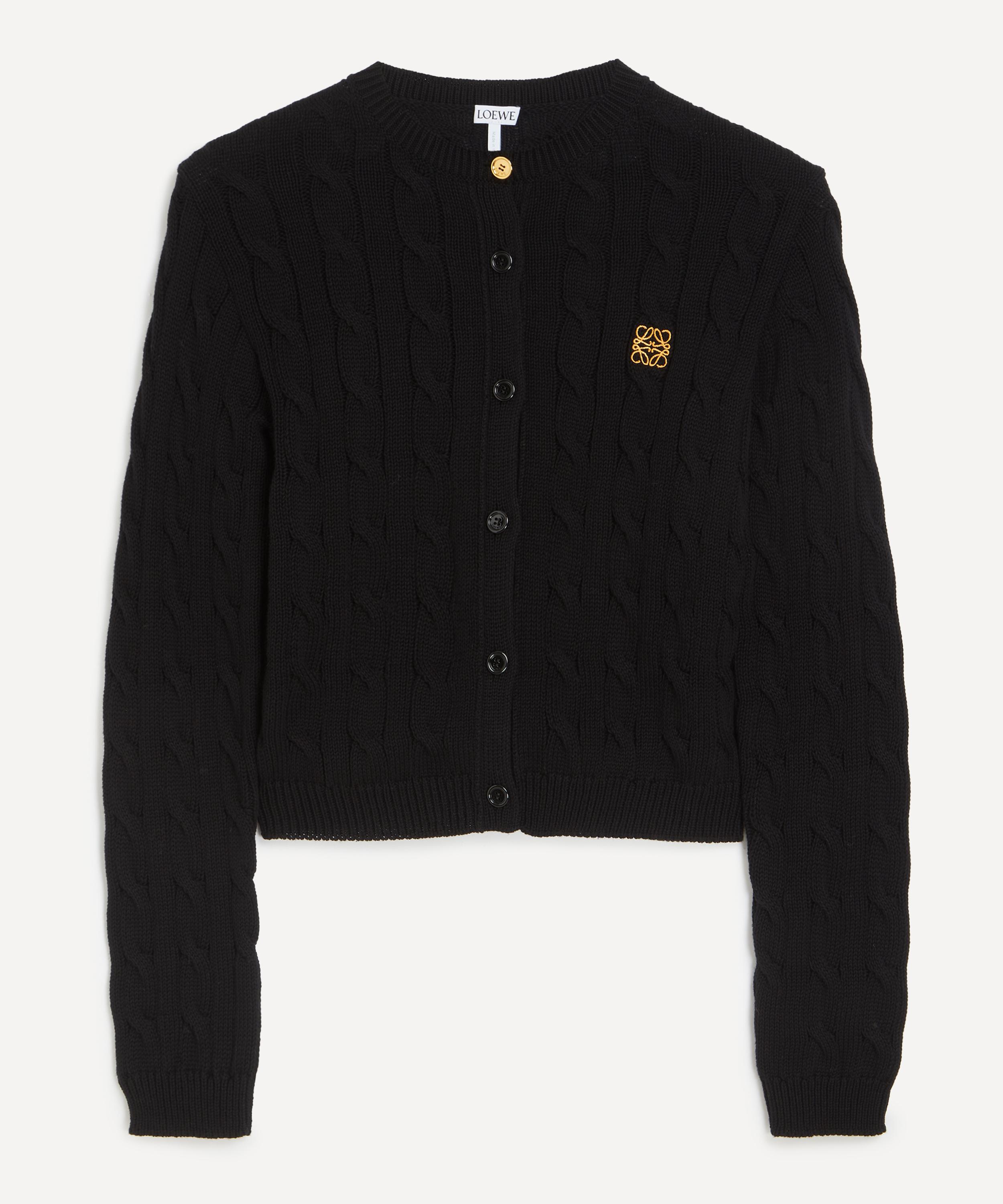 Loewe - Black Cropped Cotton Cardigan image number 0