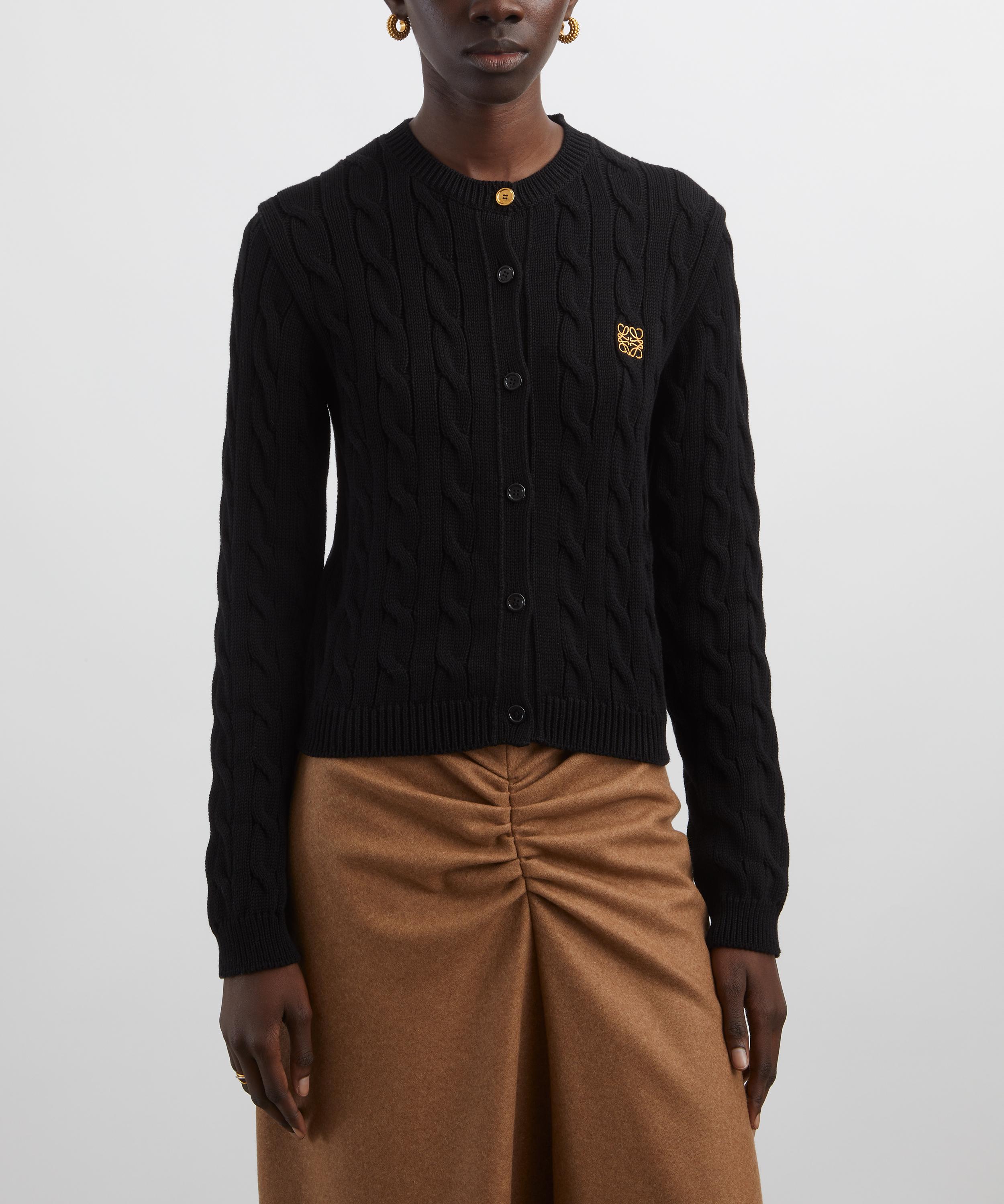 Loewe - Black Cropped Cotton Cardigan image number 2