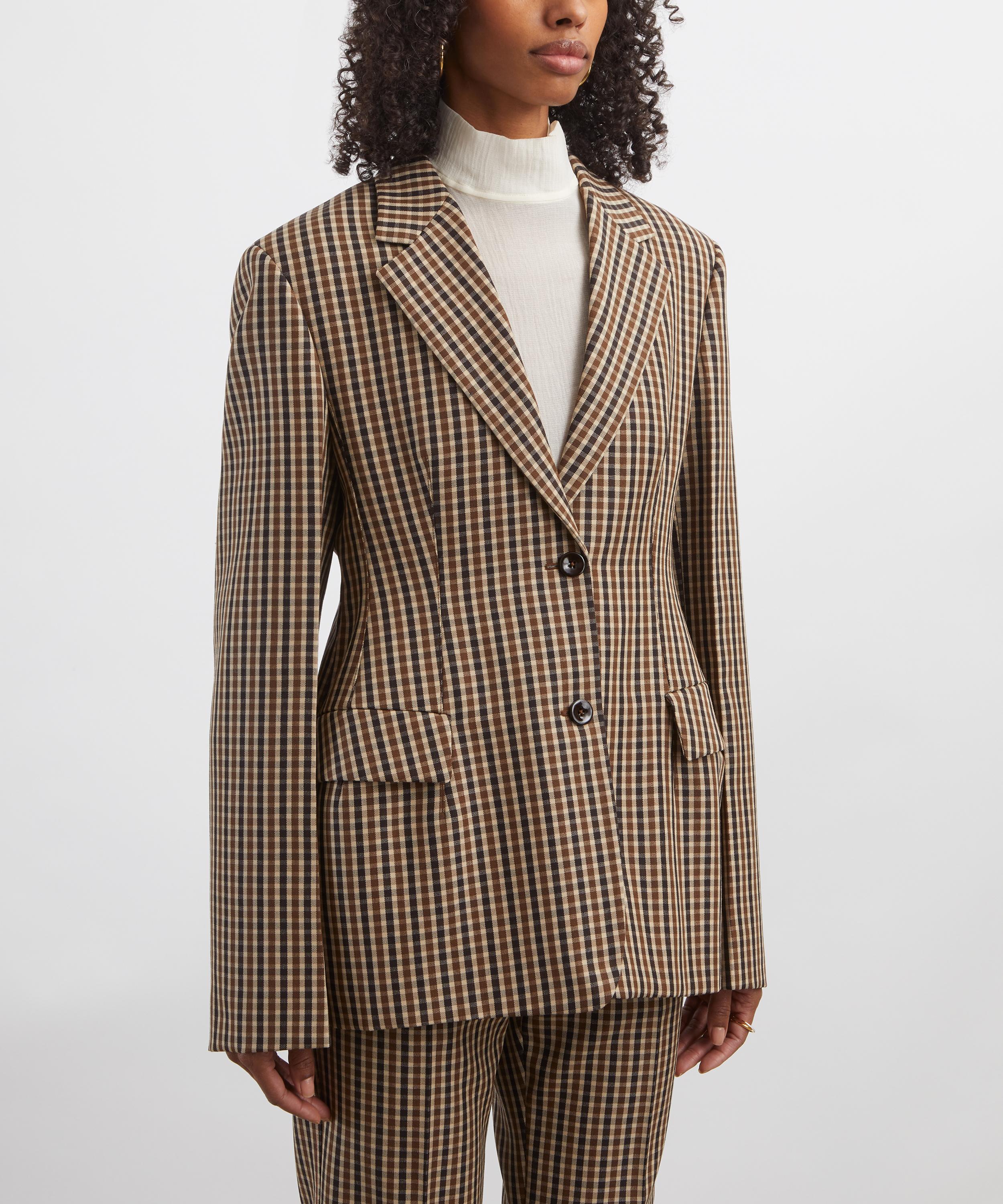 Jil Sander - Micro Check Wool Canvas Jacket image number 2