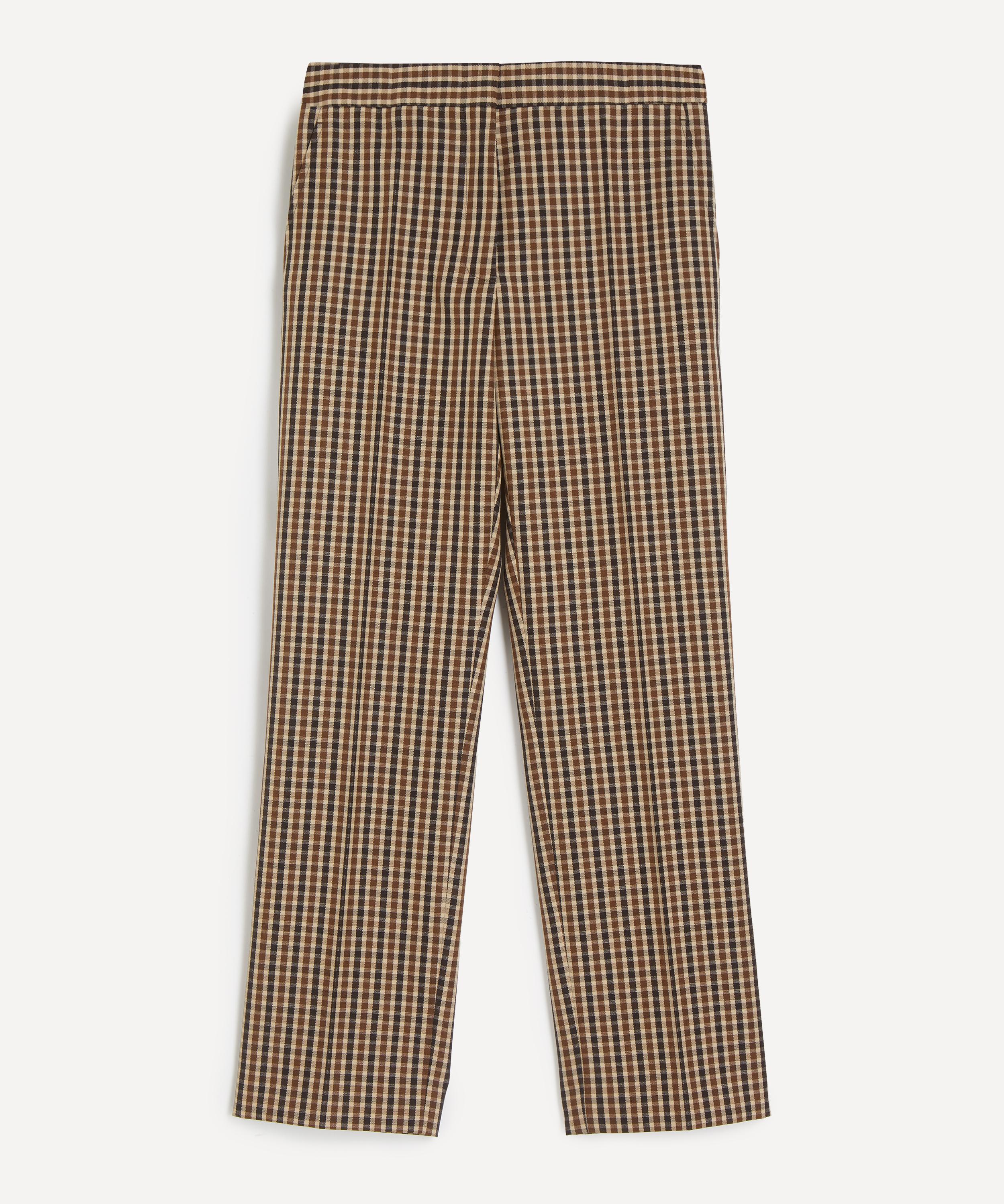 Jil Sander - Micro Check Wool Canvas Tailored Trousers