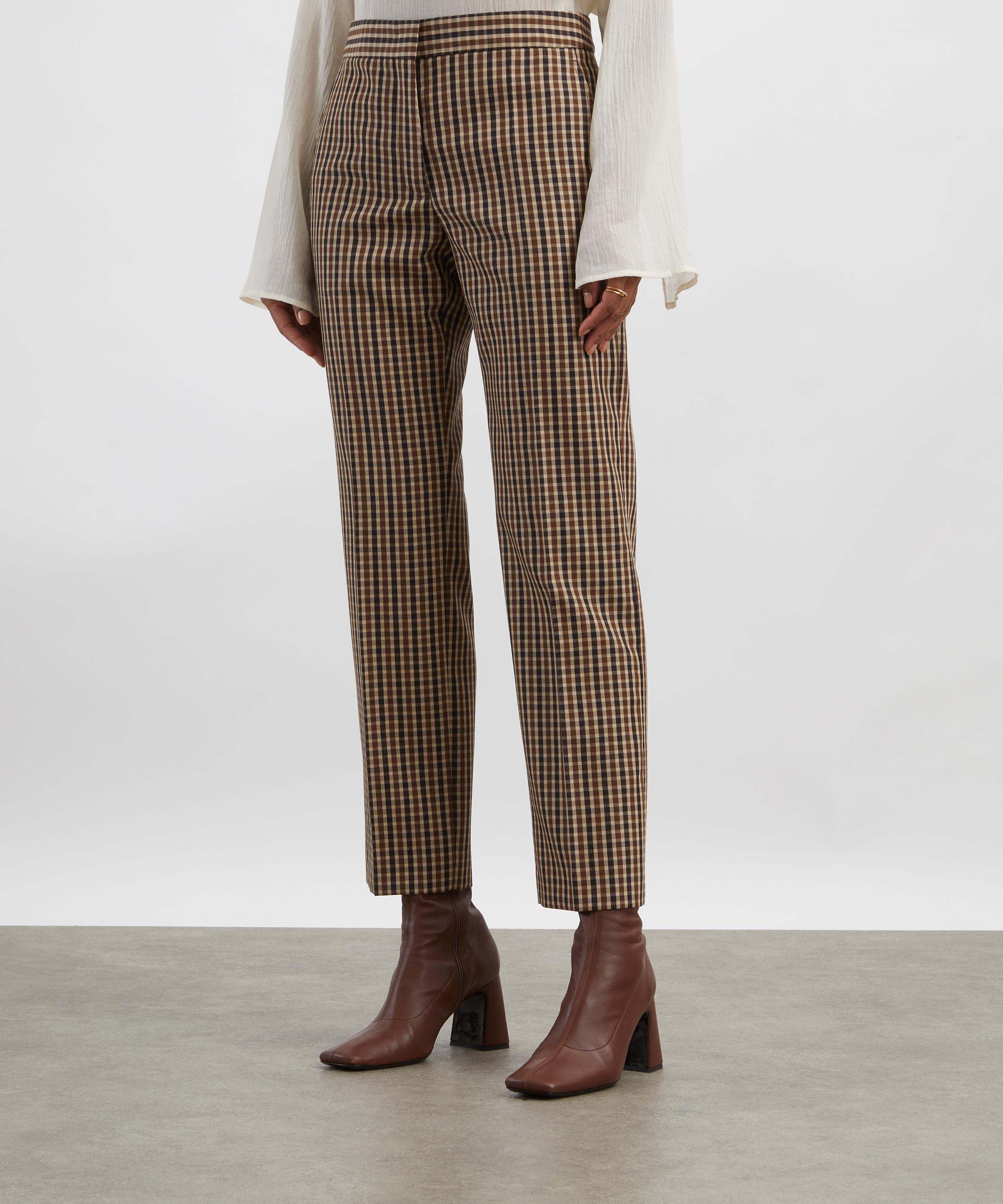Jil Sander - Micro Check Wool Canvas Tailored Trousers image number 2