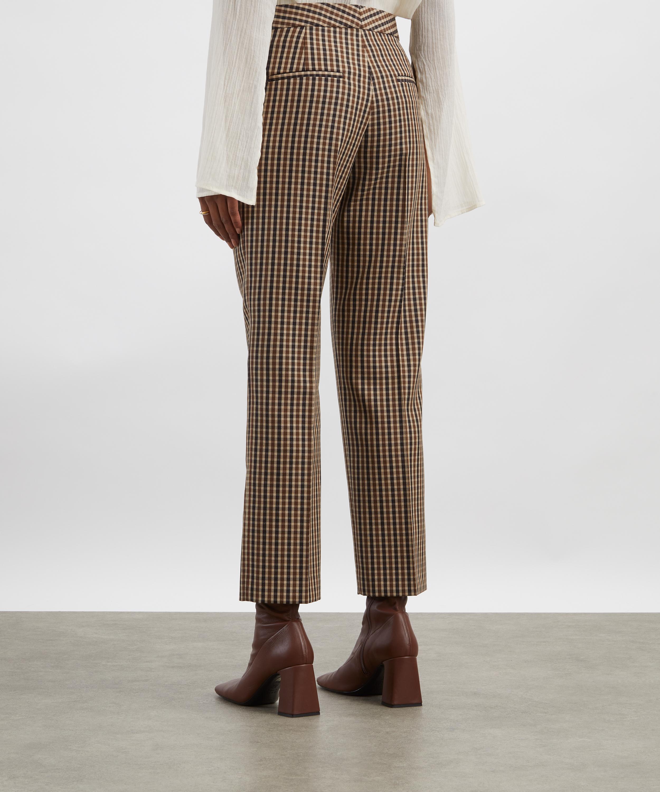 Jil Sander - Micro Check Wool Canvas Tailored Trousers image number 3