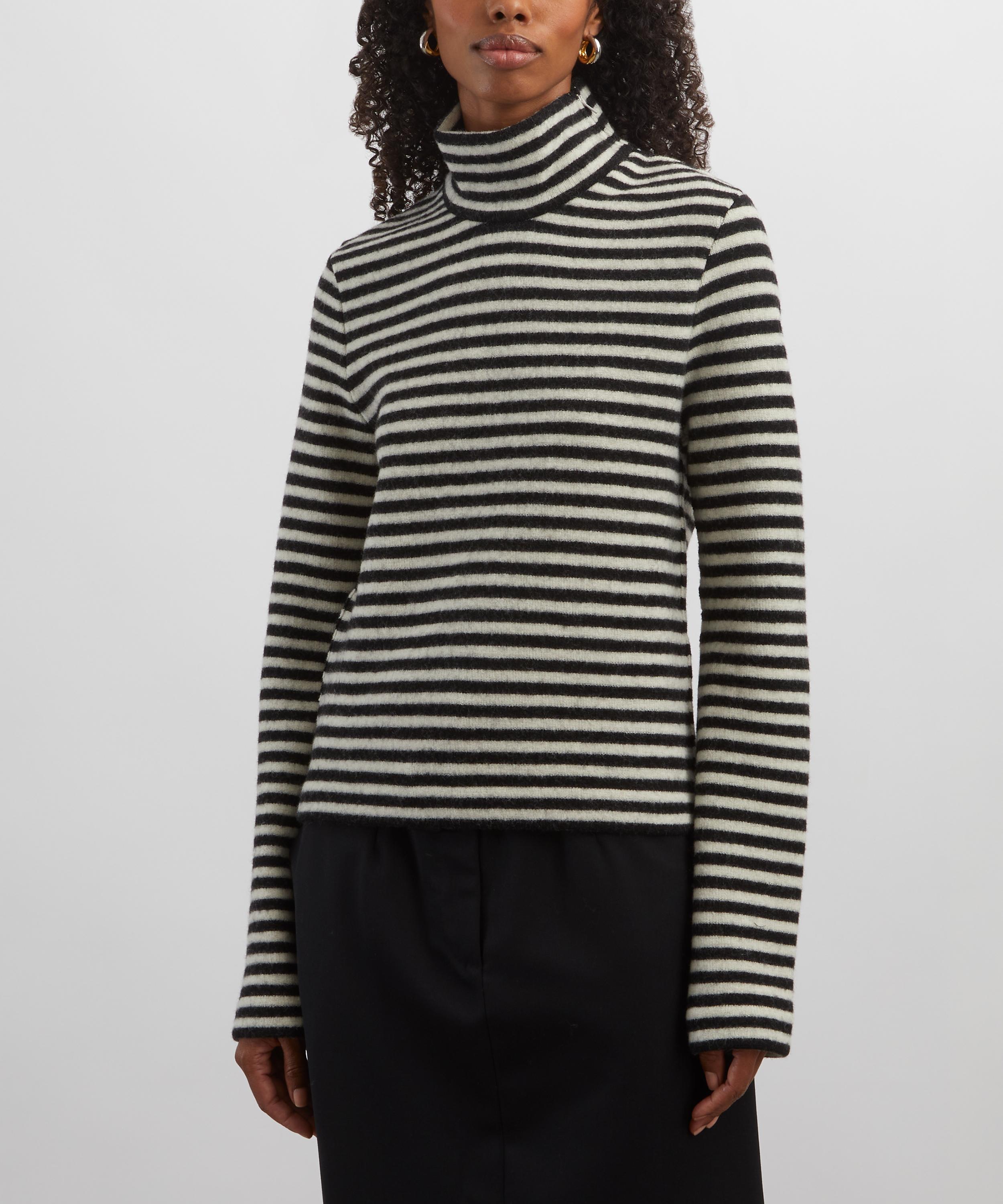 Jil Sander - Logo Striped Turtleneck Jumper image number 2