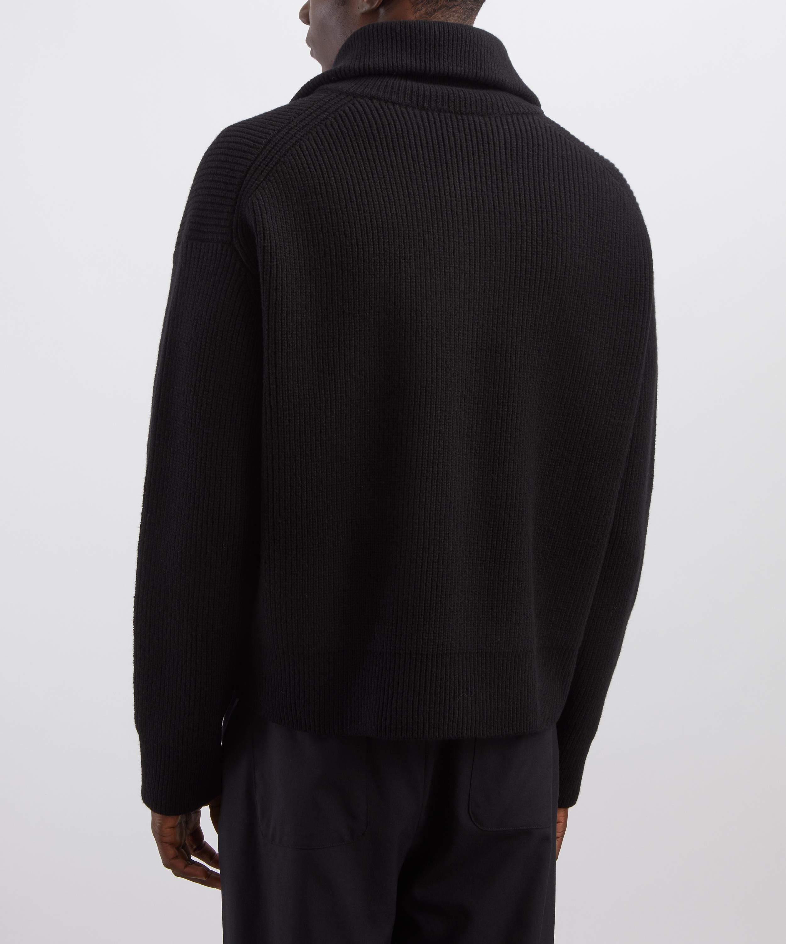 Studio Nicholson - Sandos Zip Up Cardigan in Black image number 3