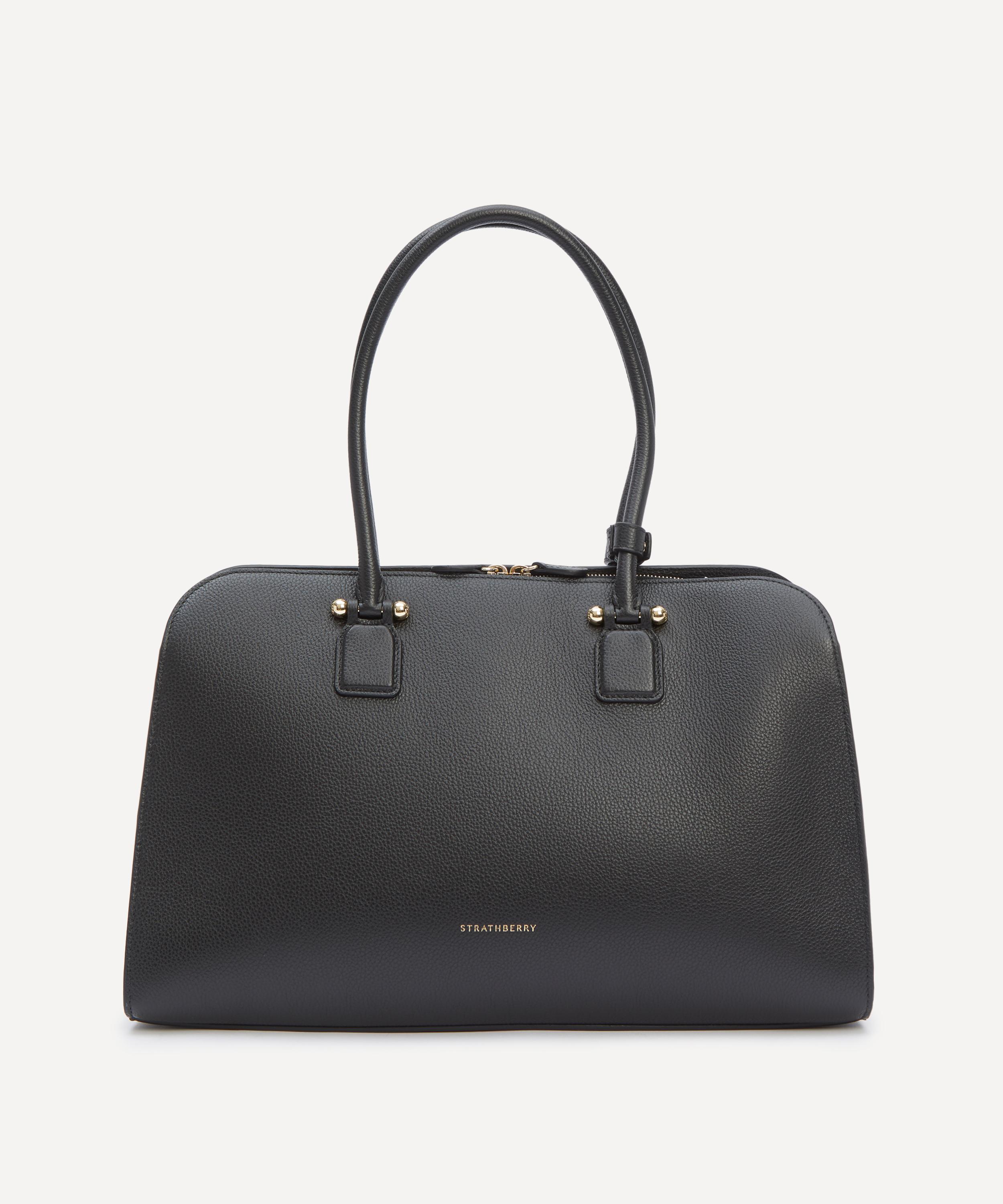 Strathberry - Georgia Maxi Black Leather Tote Bag image number 0