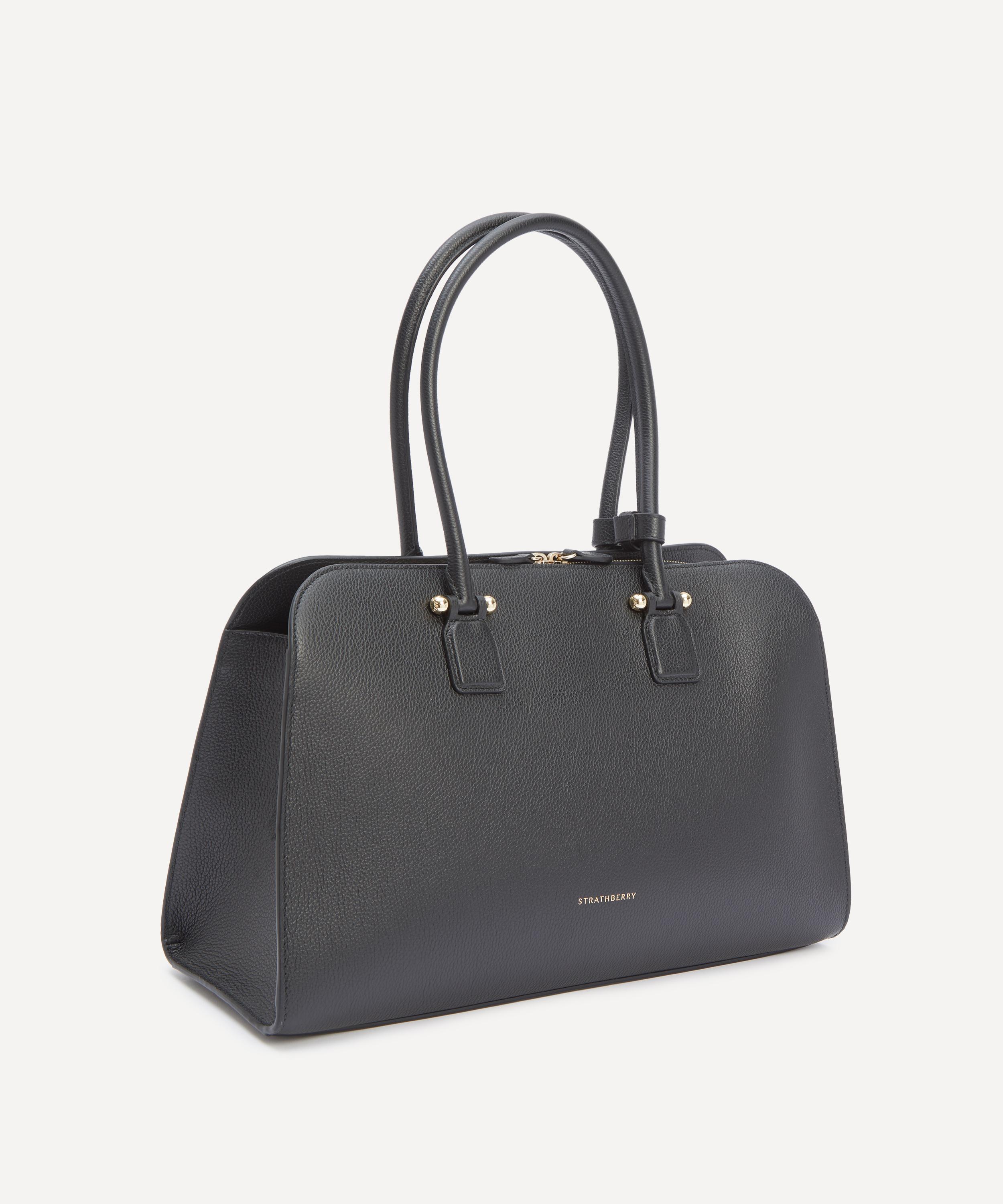 Strathberry - Georgia Maxi Black Leather Tote Bag image number 1