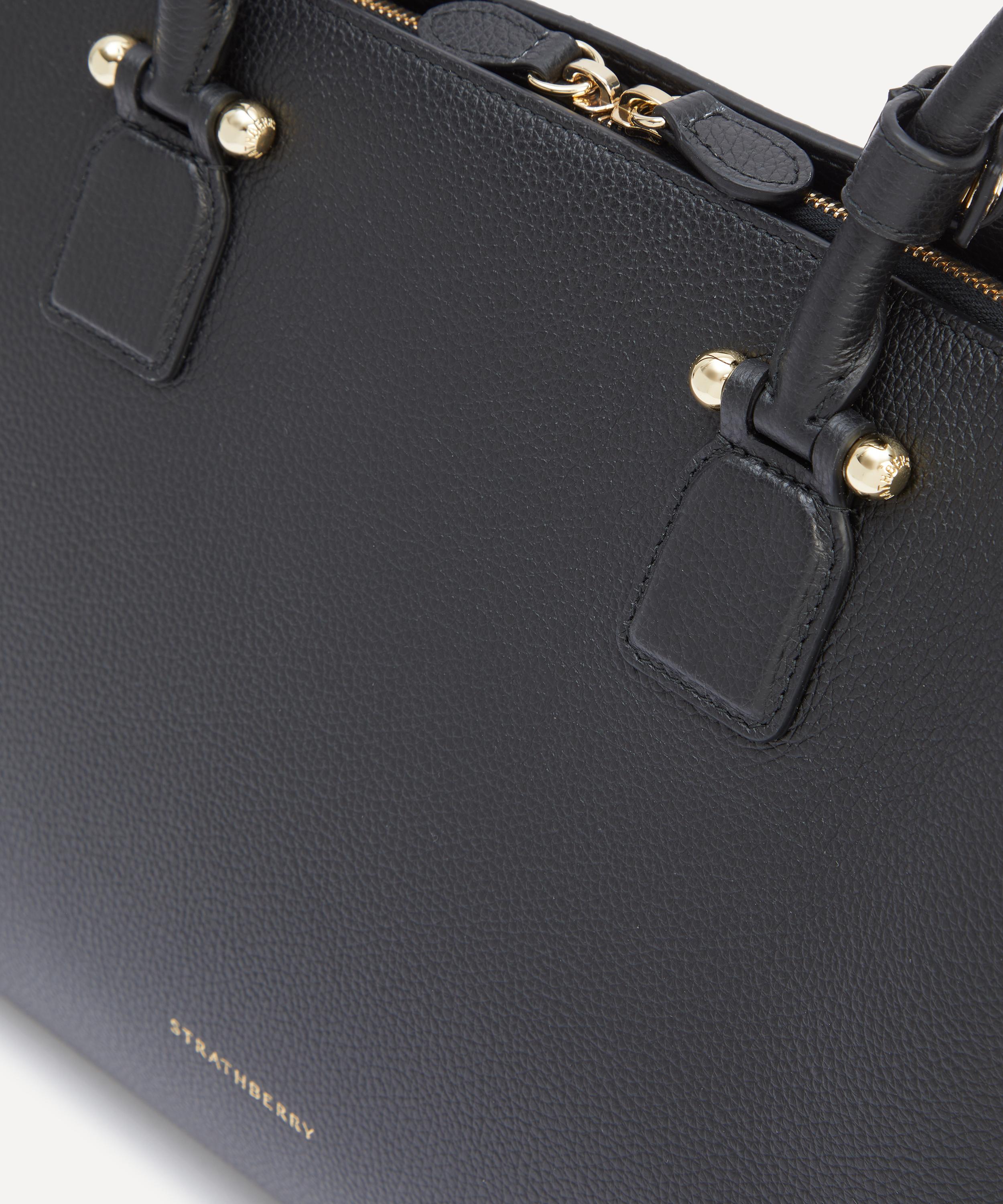 Strathberry - Georgia Maxi Black Leather Tote Bag image number 3
