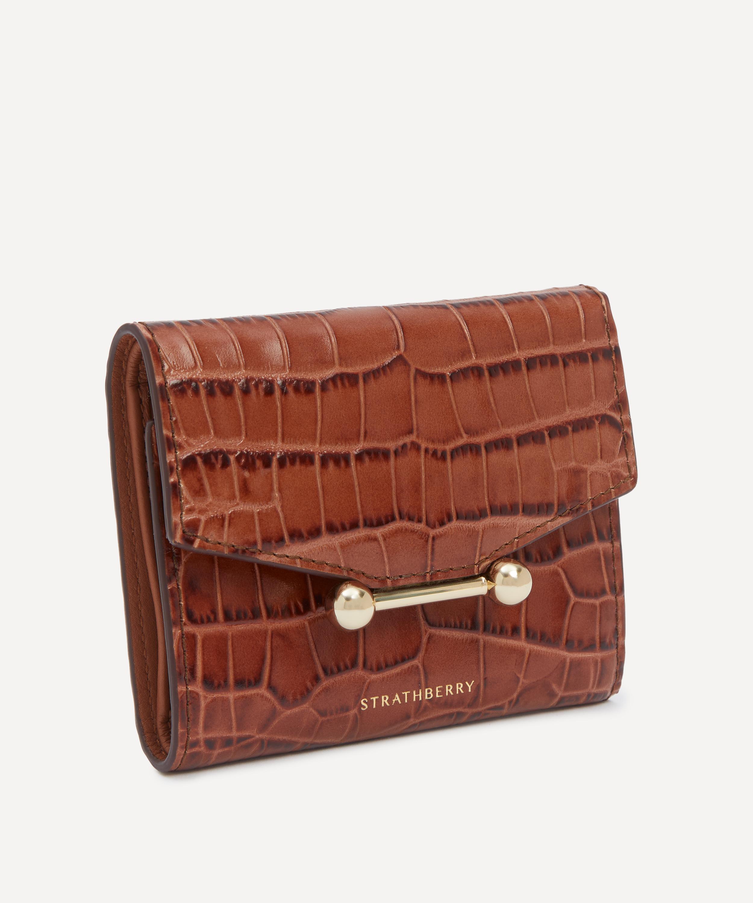 Strathberry - Mosaic Soft Embossed Croc Trifold Wallet image number 1