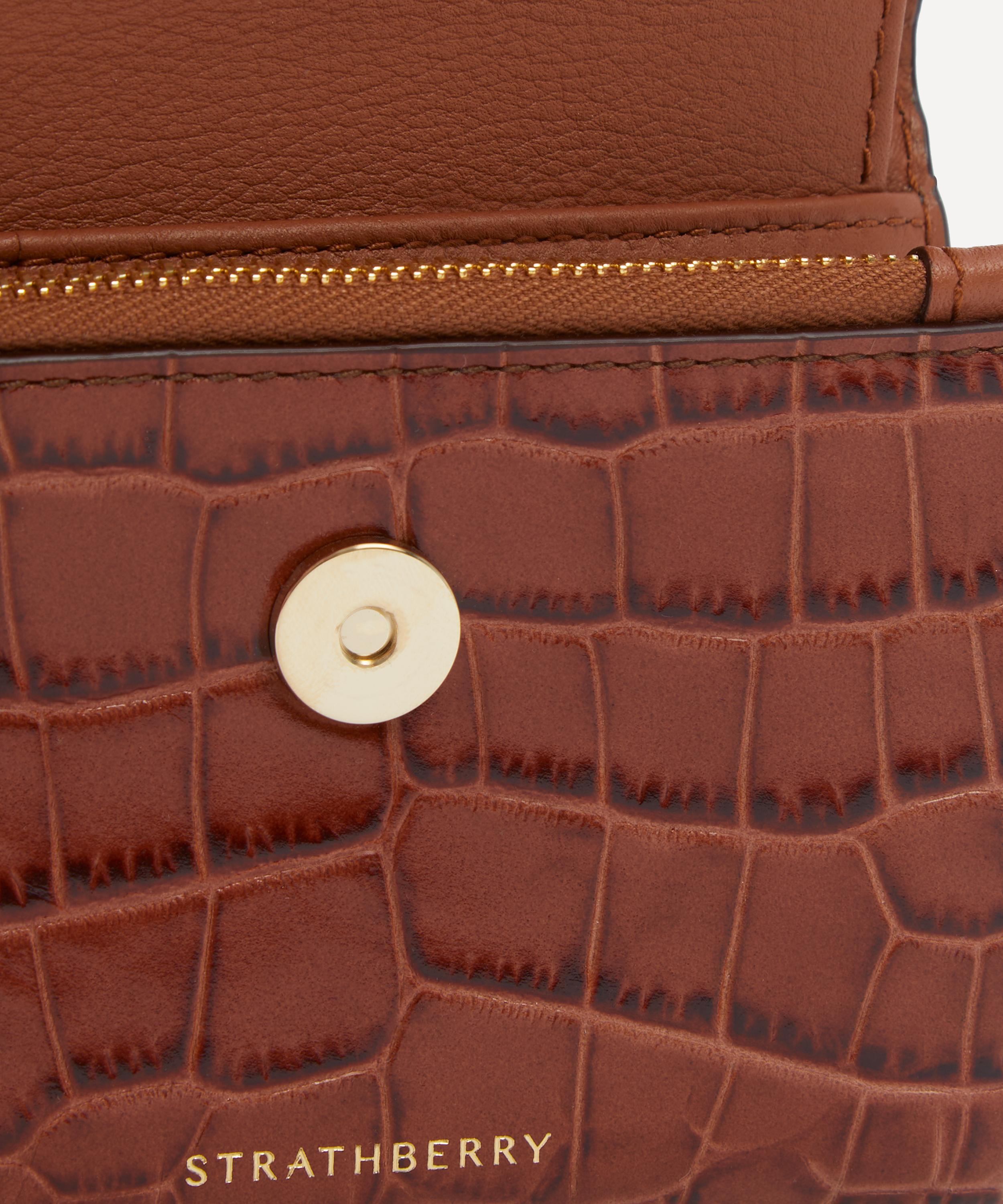 Strathberry - Mosaic Soft Embossed Croc Trifold Wallet image number 3