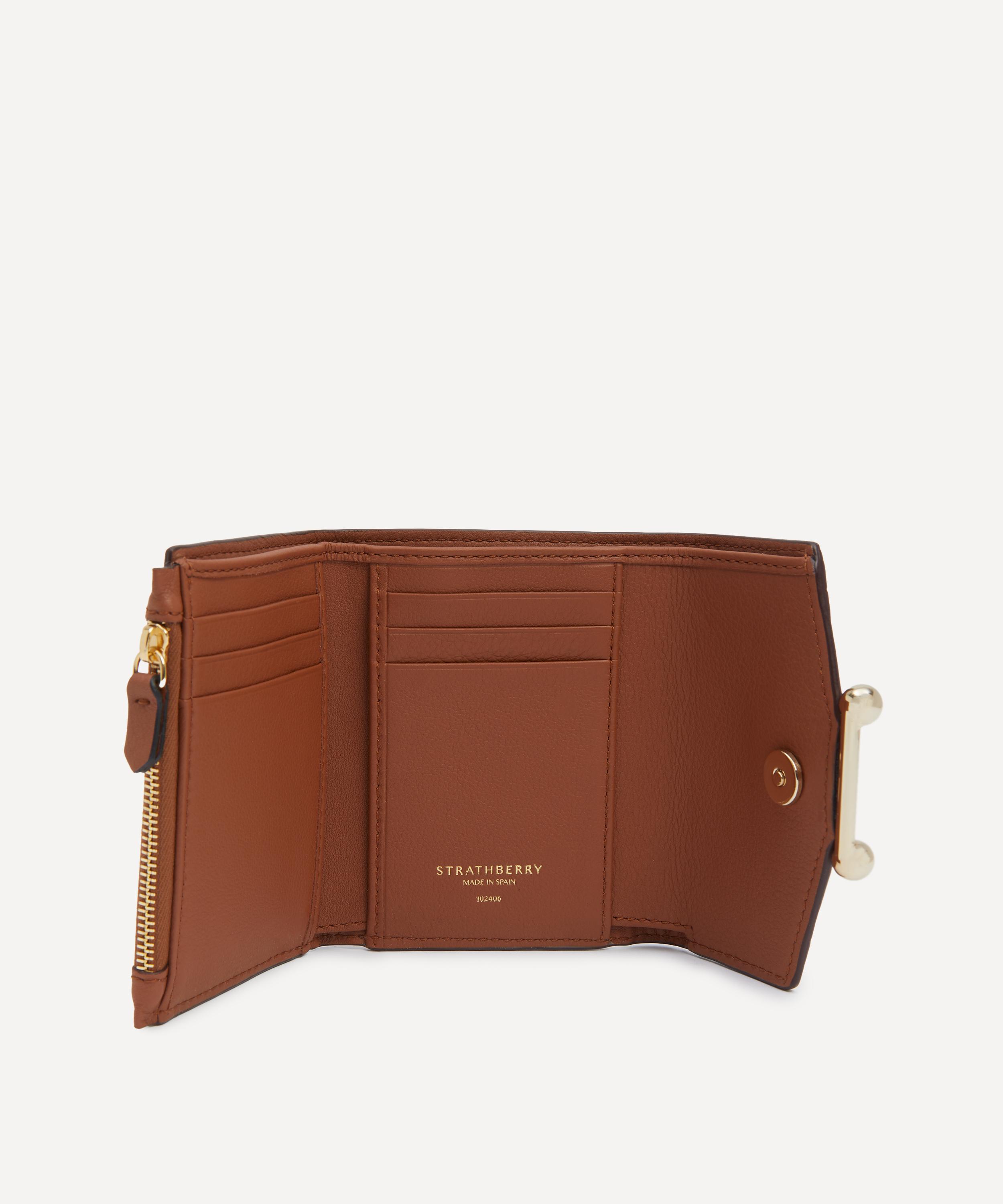 Strathberry - Mosaic Soft Embossed Croc Trifold Wallet image number 4