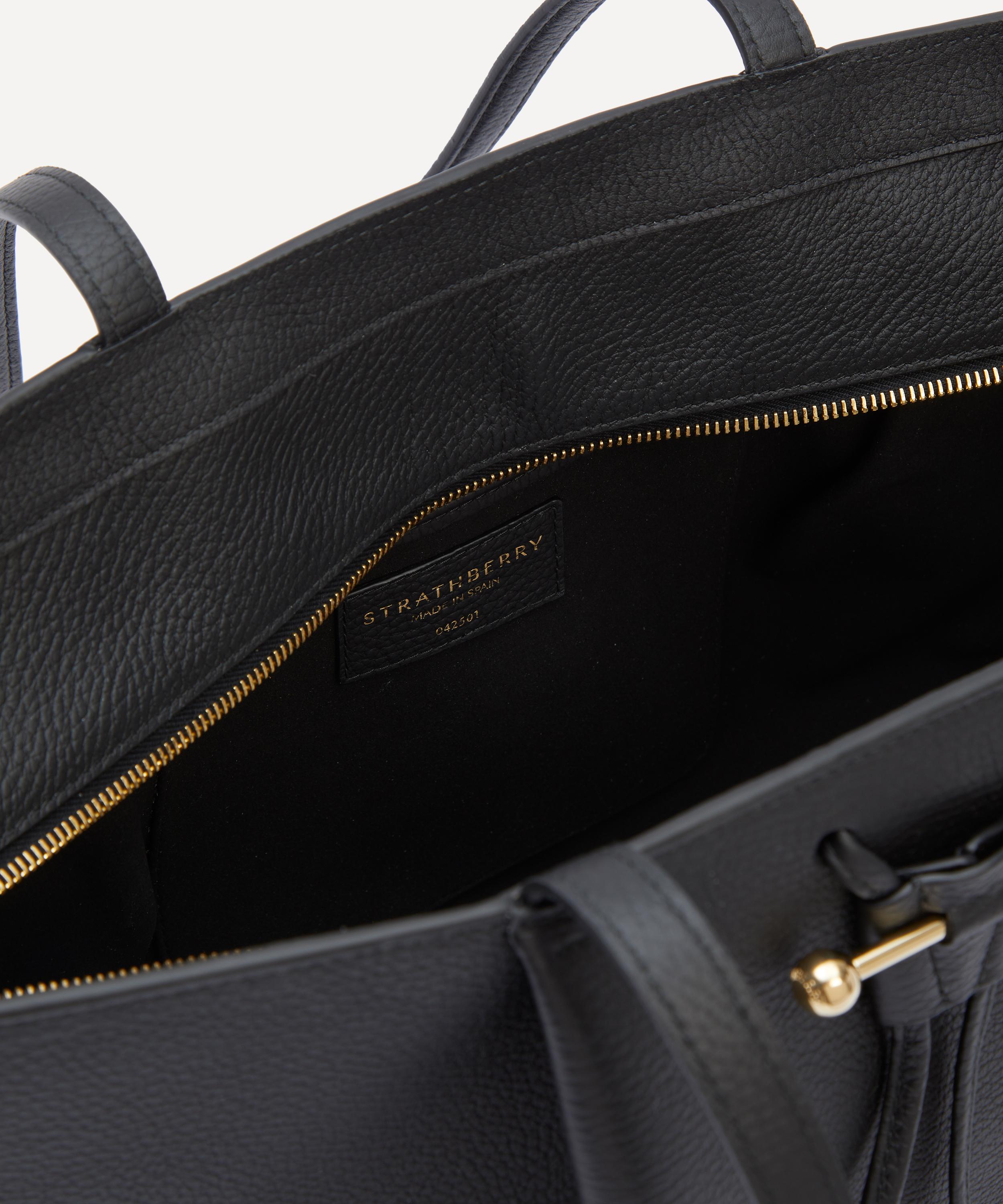 Strathberry - Osette Black Leather Shopper Bag image number 4