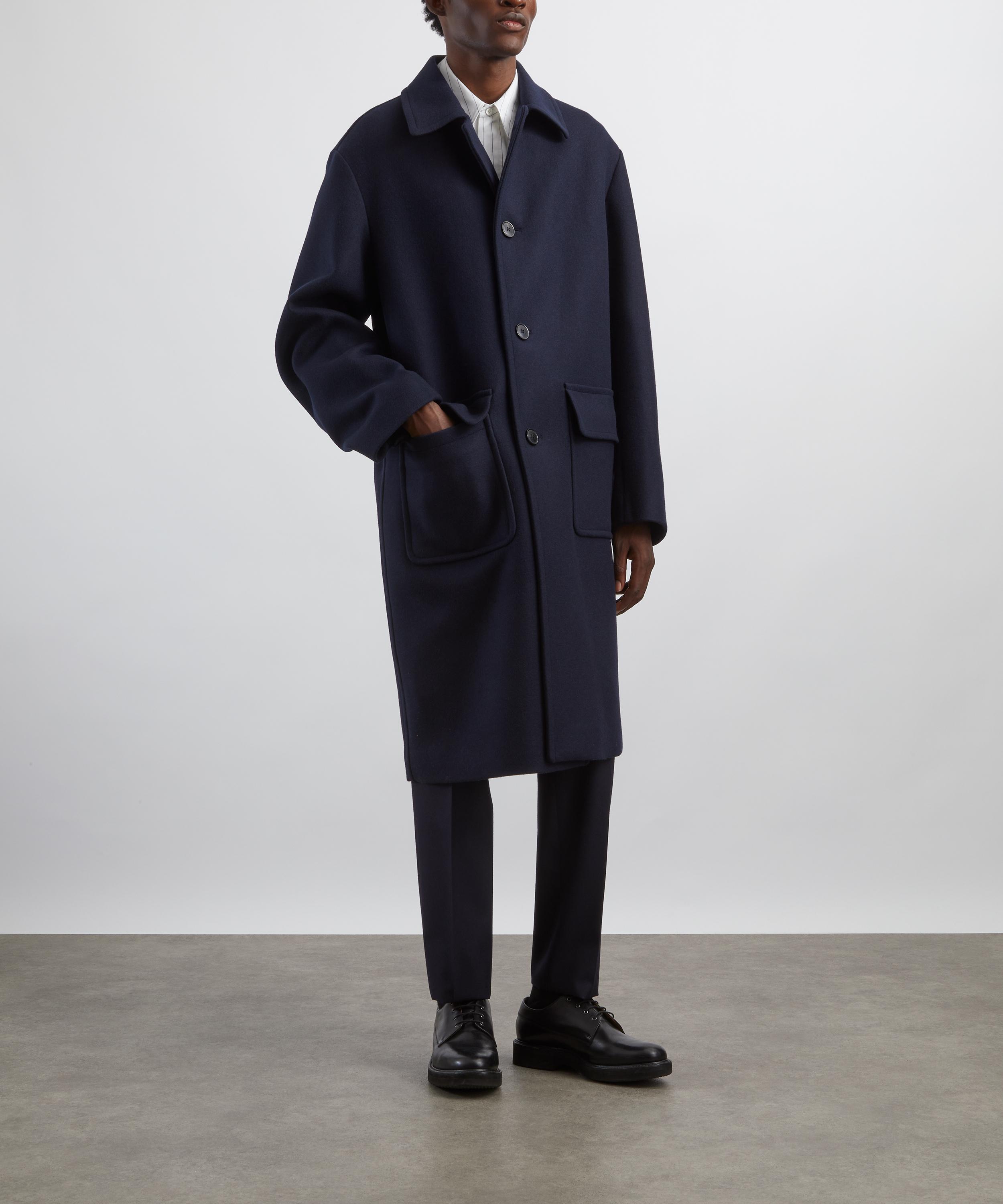 Dries Van Noten - Navy Wool Car Coat image number 1