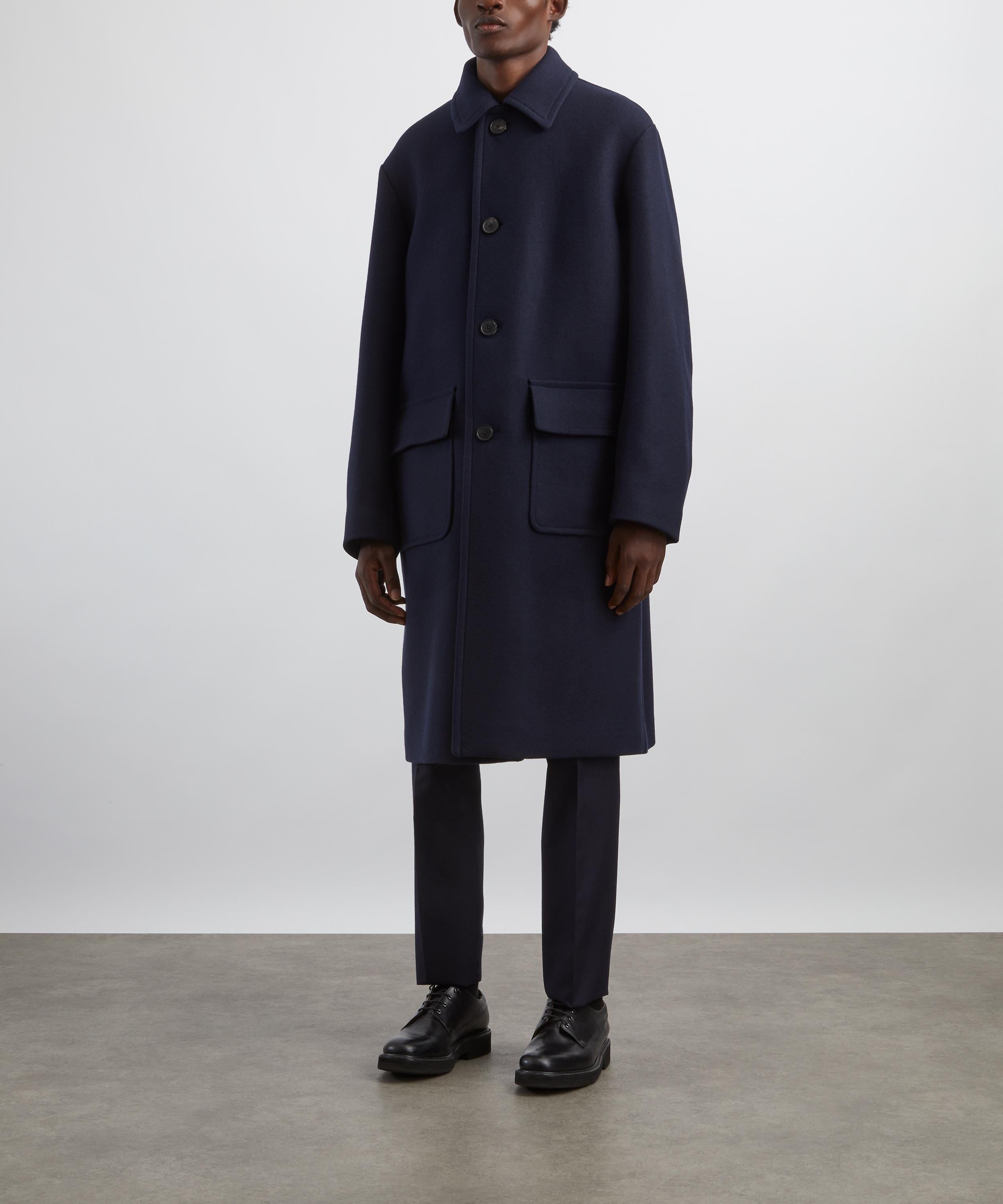 Dries Van Noten - Navy Wool Car Coat image number 2