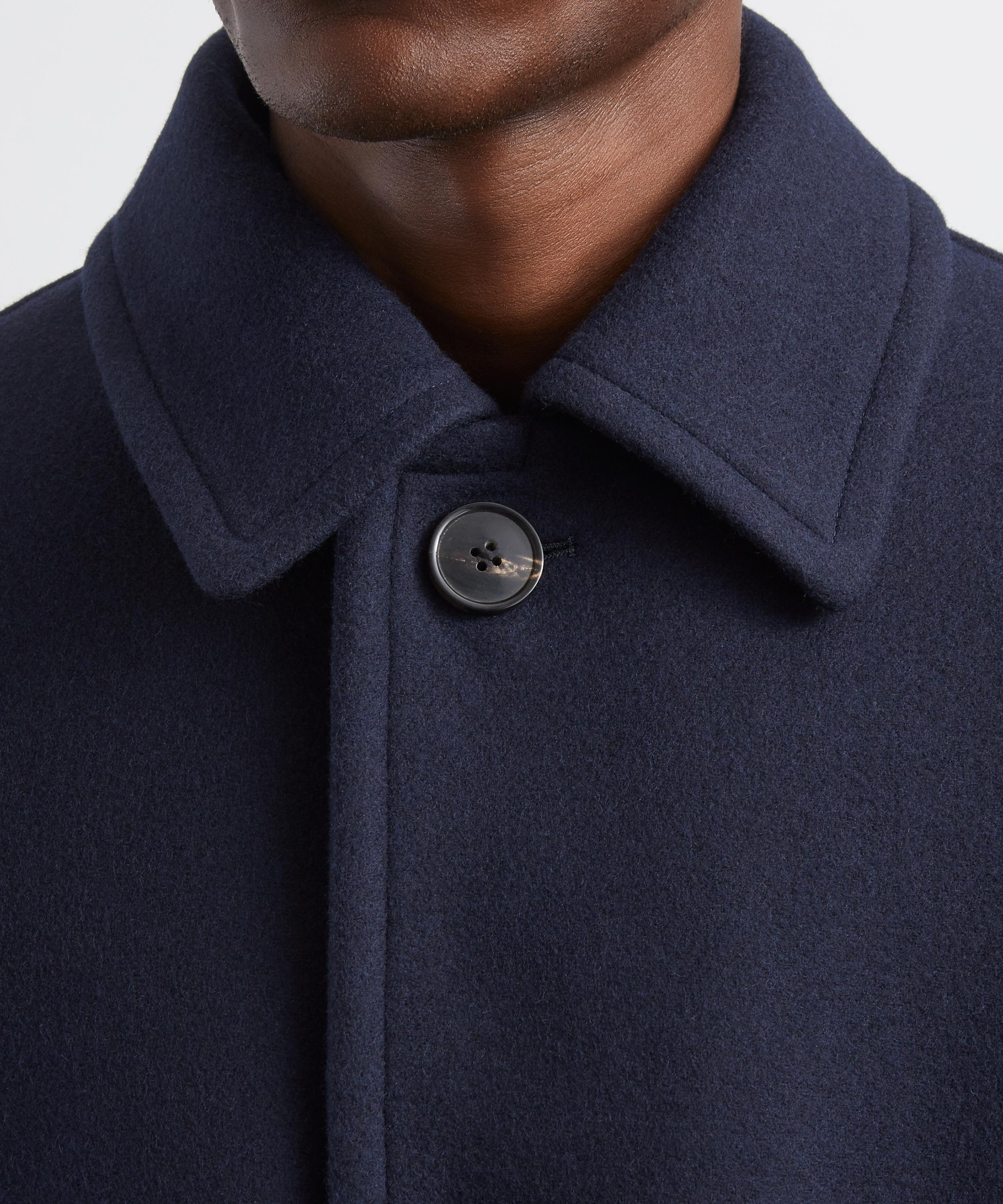 Dries Van Noten - Navy Wool Car Coat image number 4