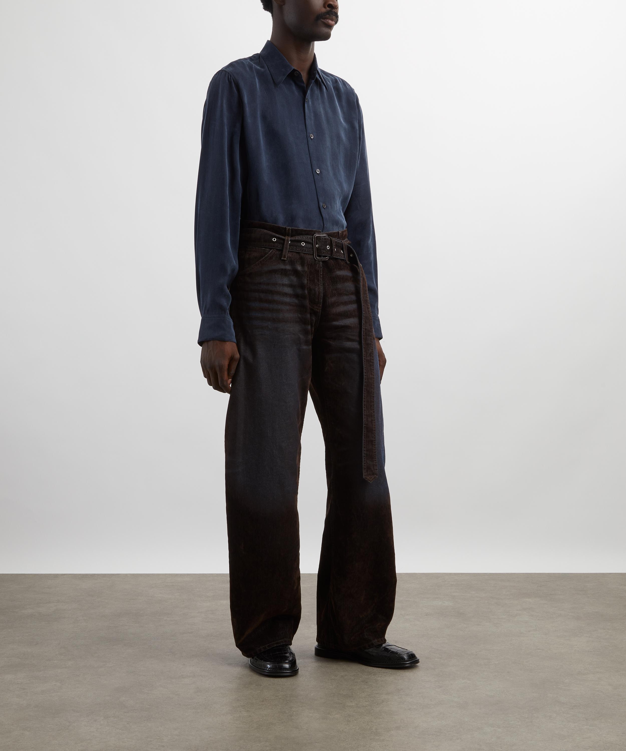 Dries Van Noten - Navy Washed Cupro Shirt image number 1