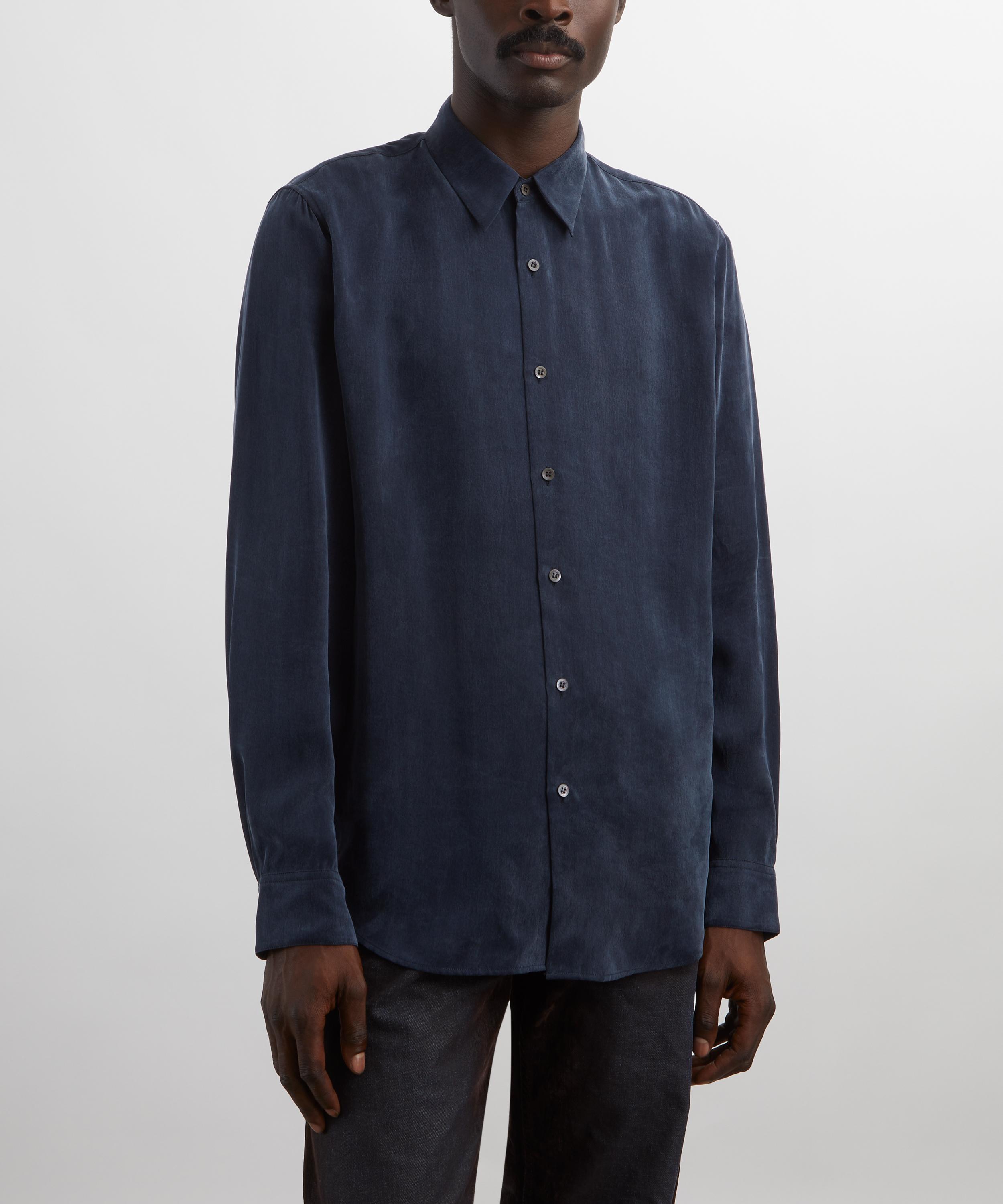 Dries Van Noten - Navy Washed Cupro Shirt image number 2