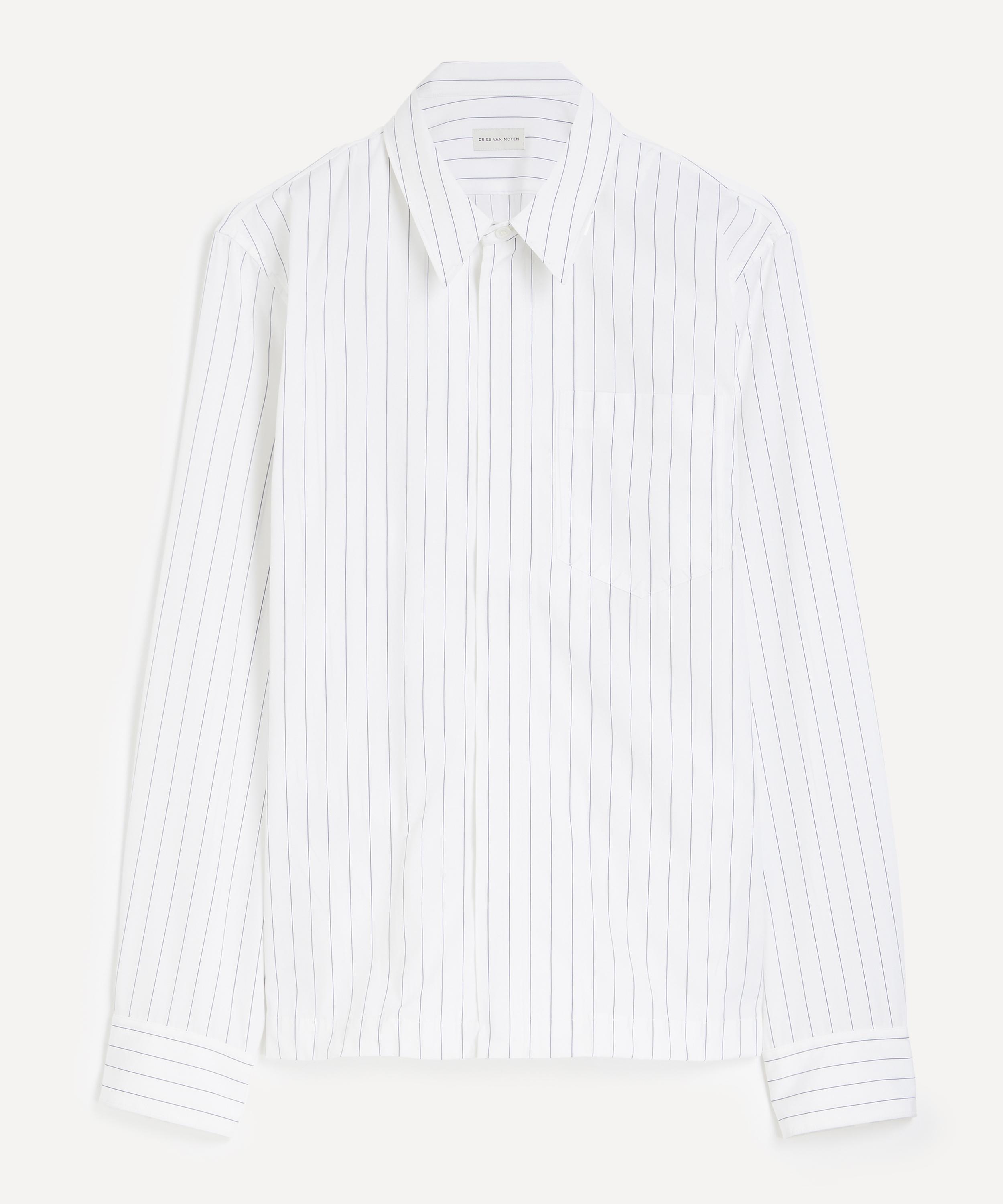 Dries Van Noten - Striped Cotton Zip Shirt
